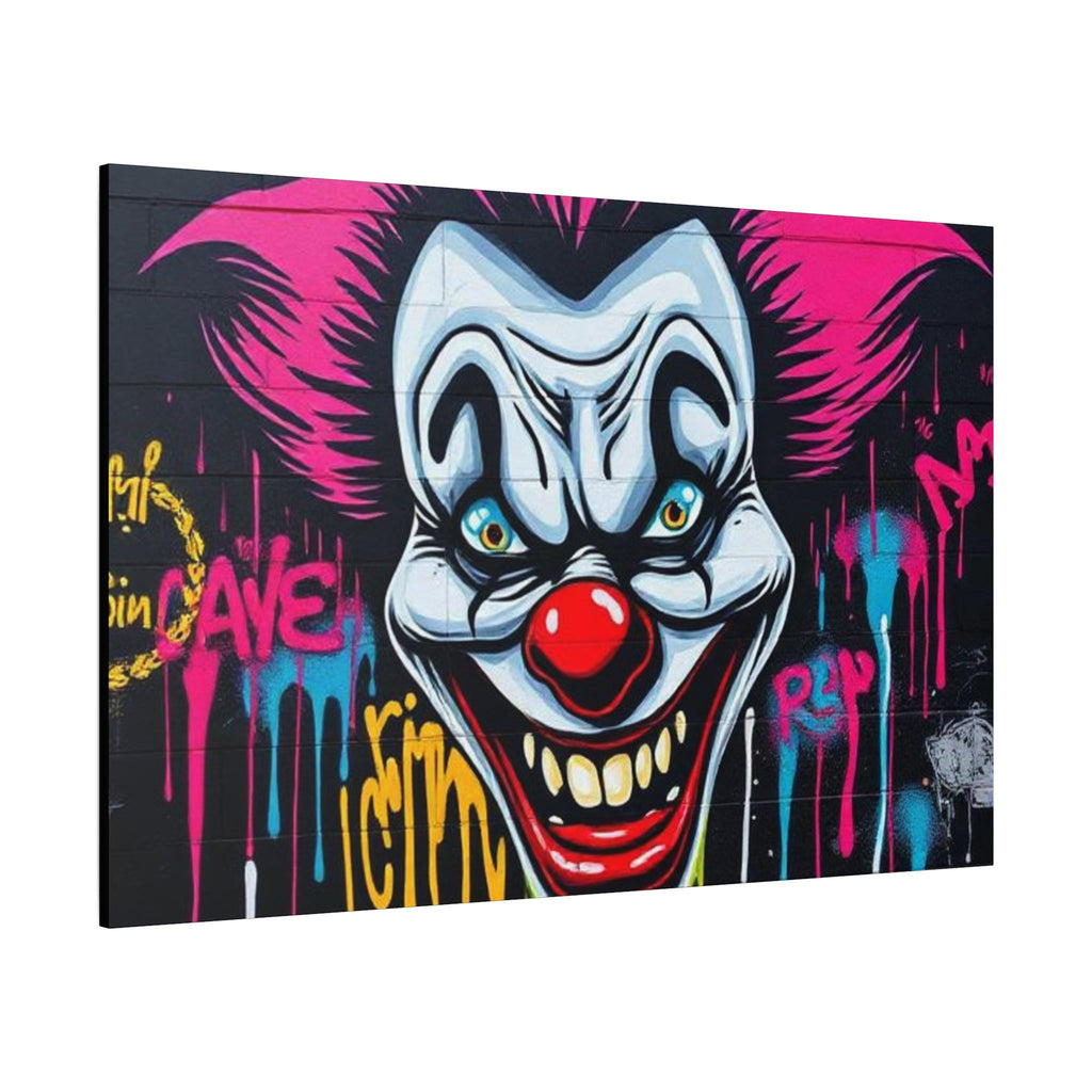 Creepy Graffiti Clown Matte Canvas
