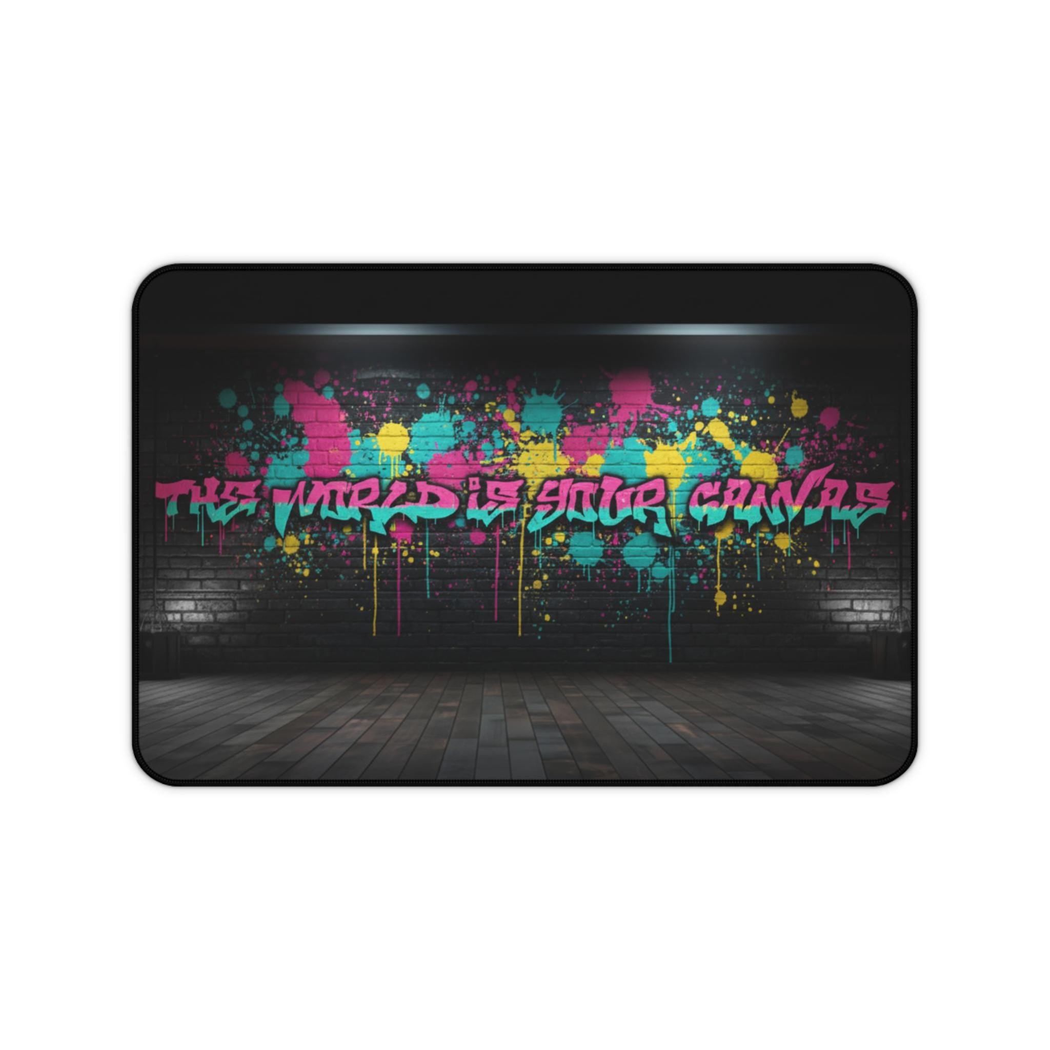 Graffiti Street Art Desk Mat | Colorful Spray Paint Wall Design