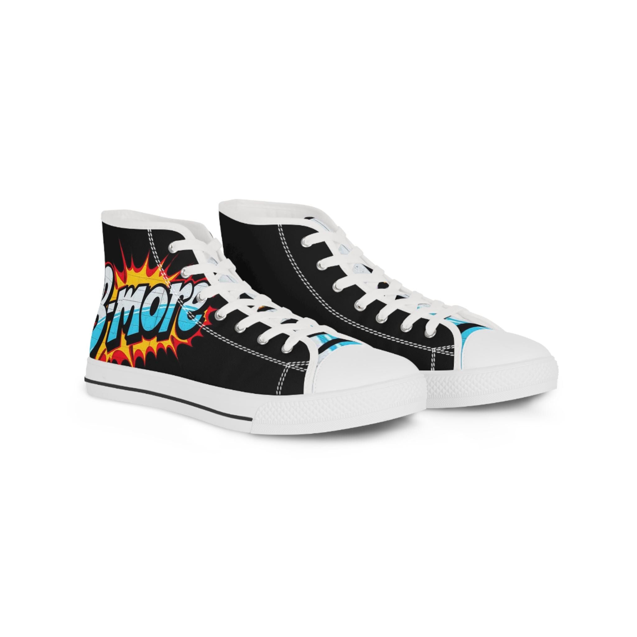 B'more Graphic High Top Sneakers | Retro Comic Flame Design