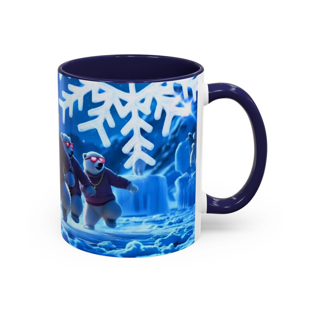 Polar Bear Crew Mug | Sunglasses, Snowflakes, Winter Scene (11 oz, 15 oz)