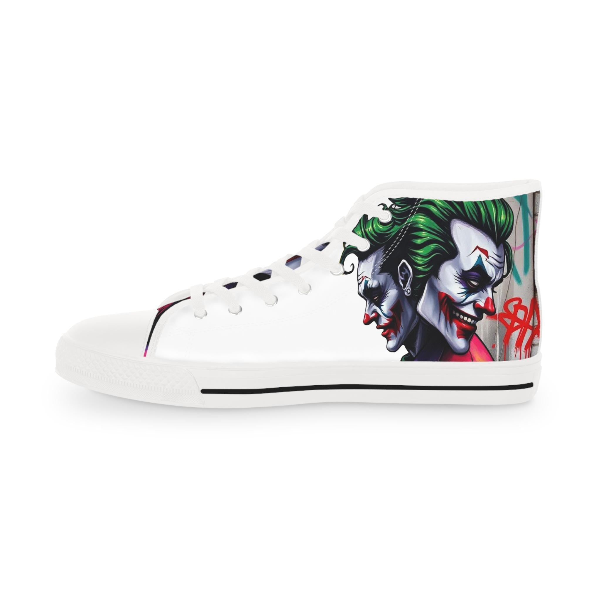 Joker Clown Face High Top Sneakers | Comic Clown Artwork, Streetwear