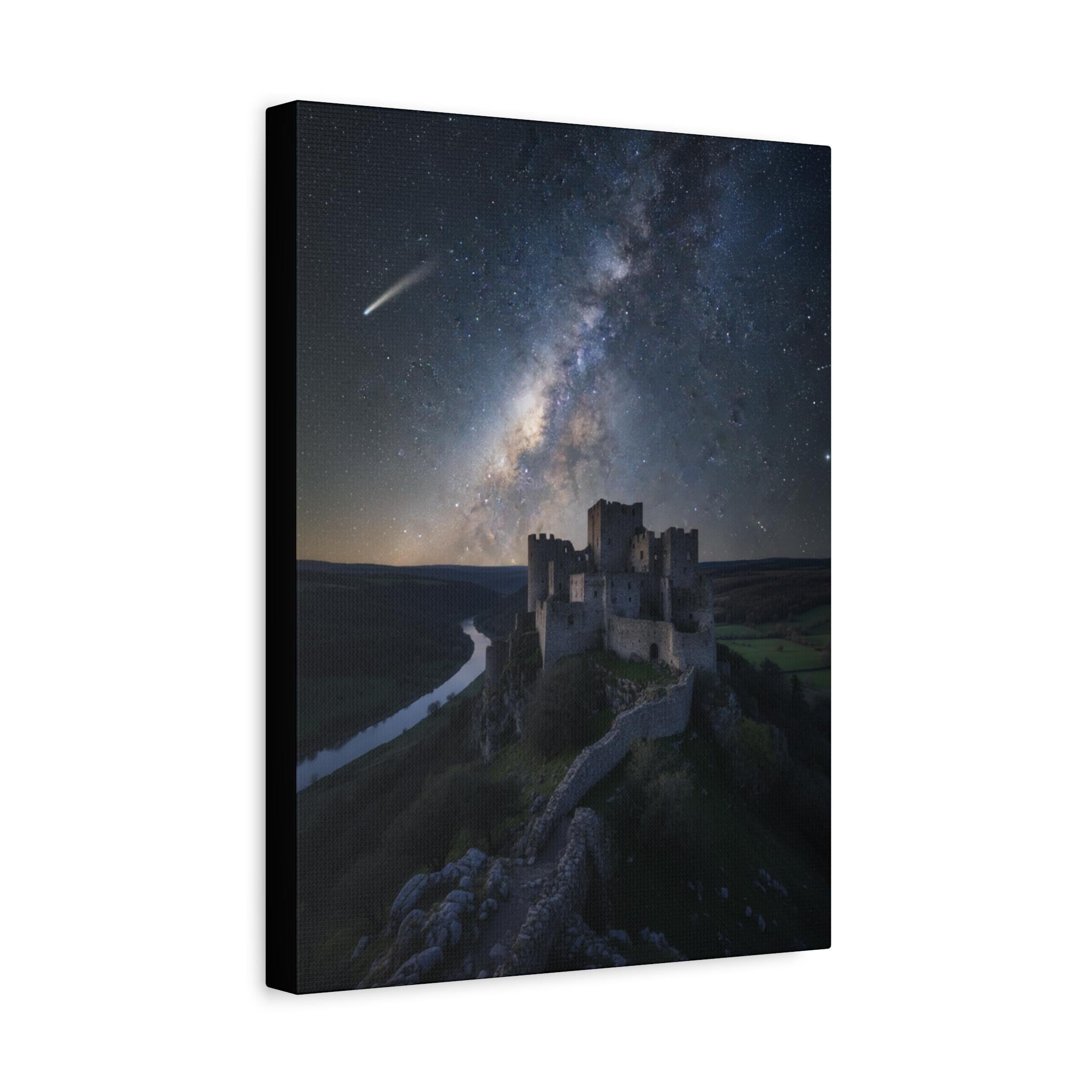 Milky Way Castle Night Sky Matte Canvas