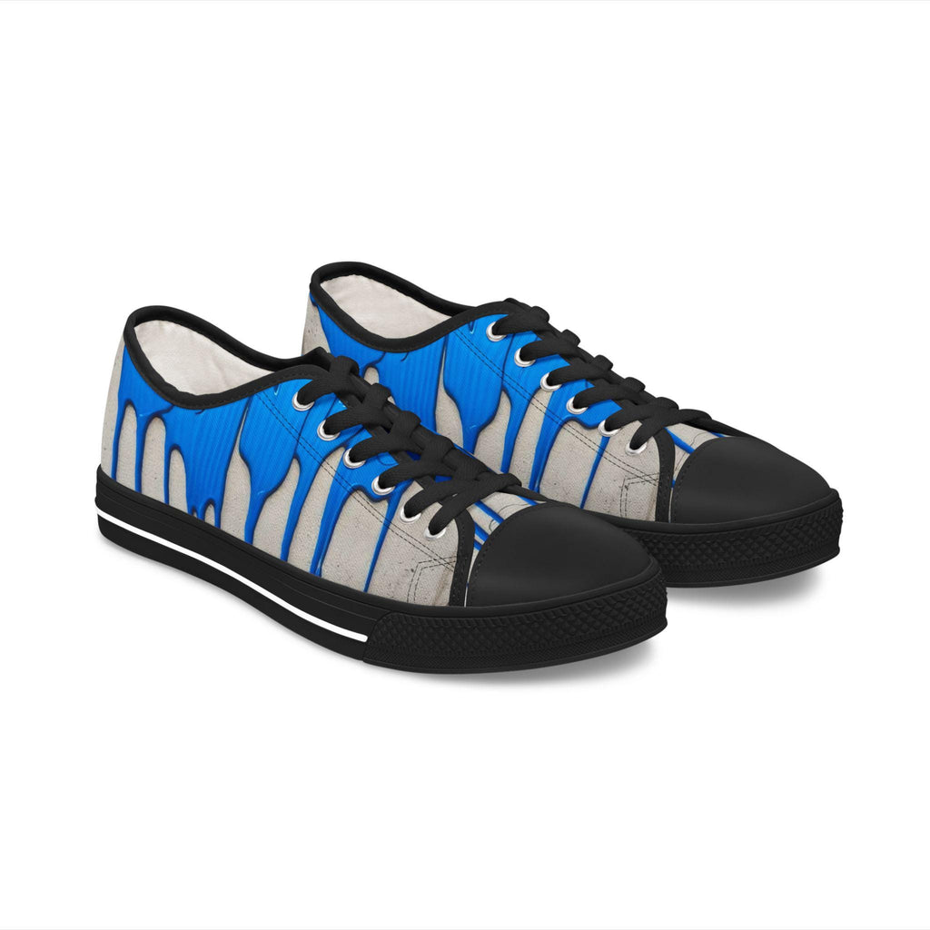 Blue Paint Drip Sneakers | Low Top Sneakers