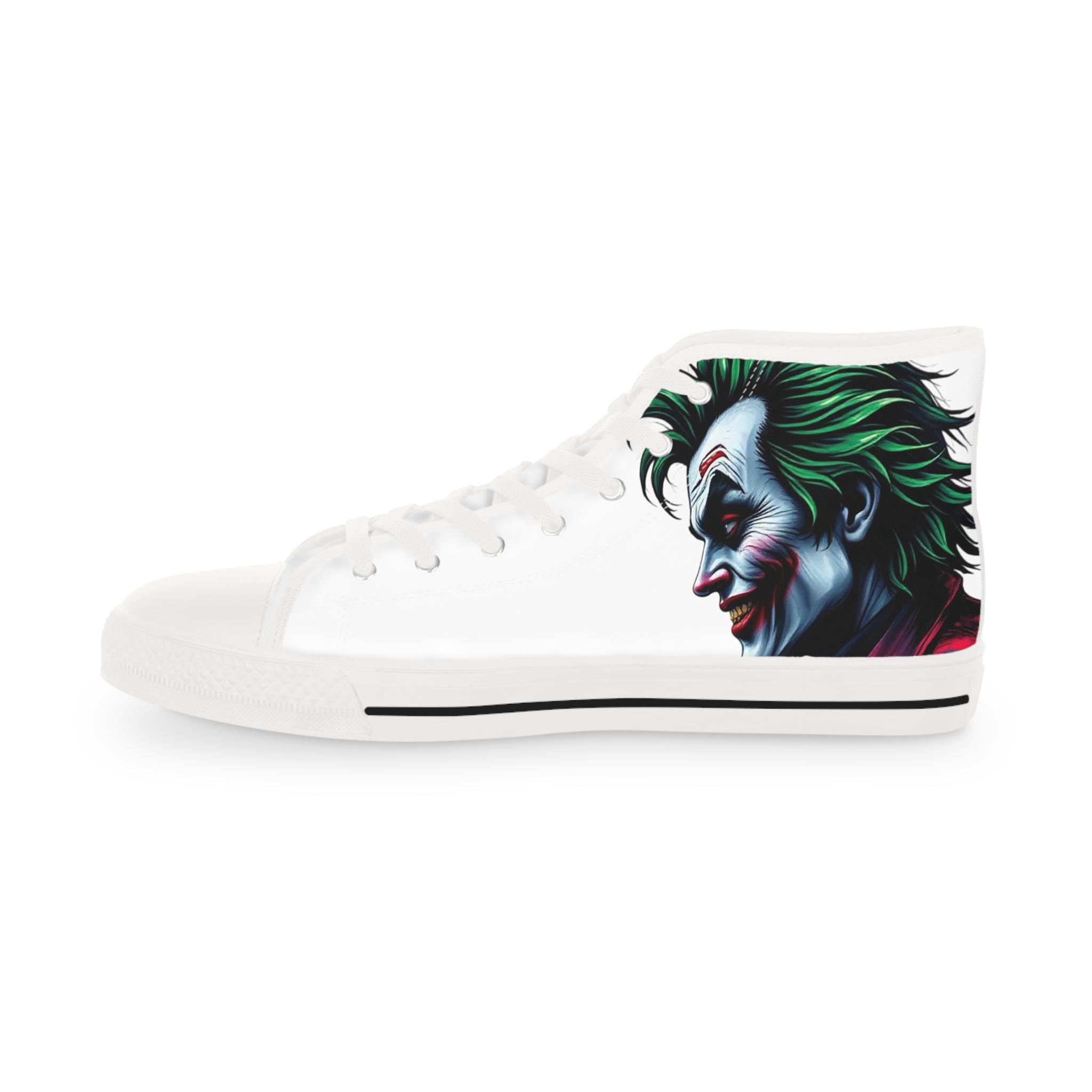 Joker Face Illustration High Top Sneakers | Clown Villain Artwork