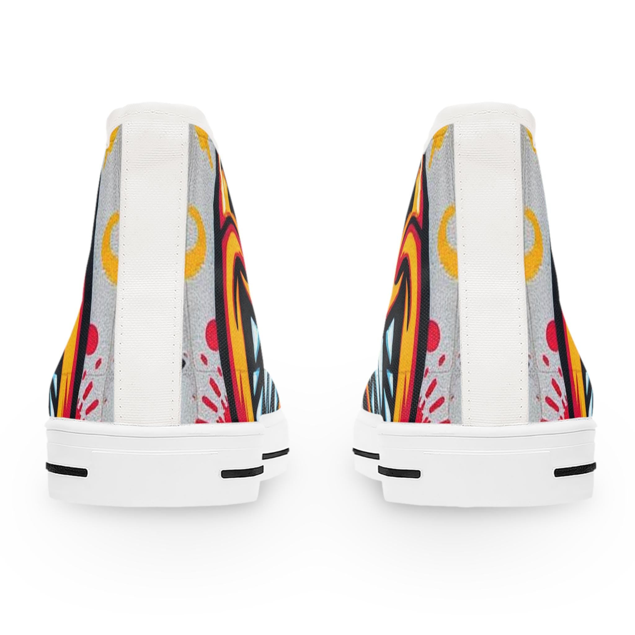 Evil Smile Graffiti Emoji Women's High Top Sneakers | Bold Streetwear Art Print