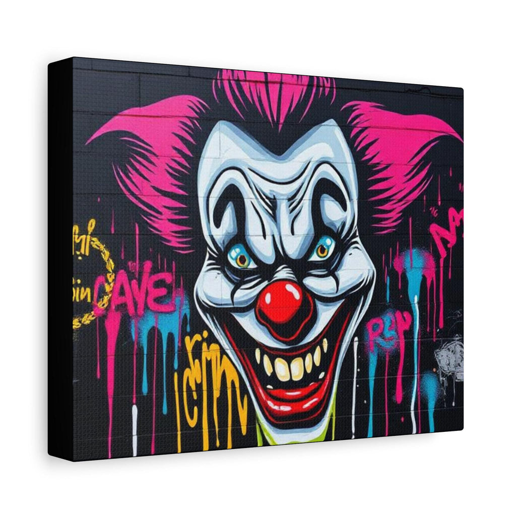 Creepy Graffiti Clown Matte Canvas