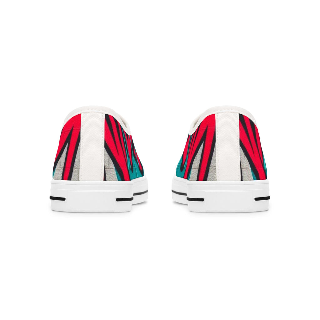 Teal Pink Street Graffiti Women's Low Top Sneakers | Street Art Canvas Shoes
