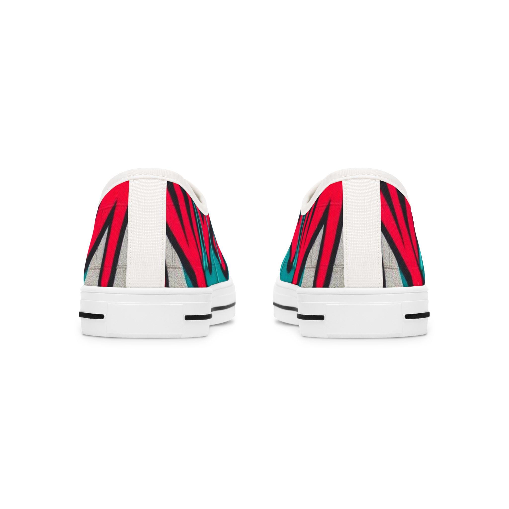 Teal Pink Street Graffiti Women's Low Top Sneakers | Street Art Canvas Shoes