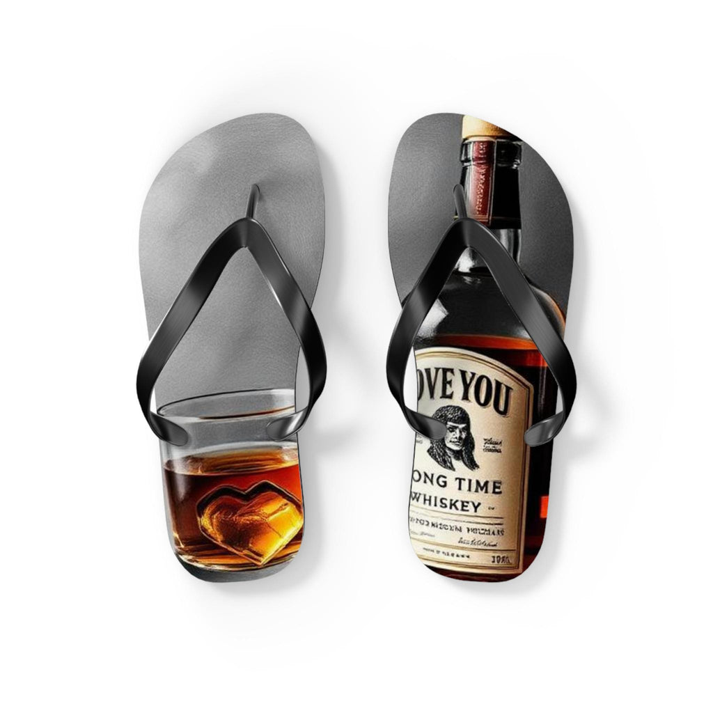 Whiskey Bottle and Glass flip flops | Alcohol Drink Sandals