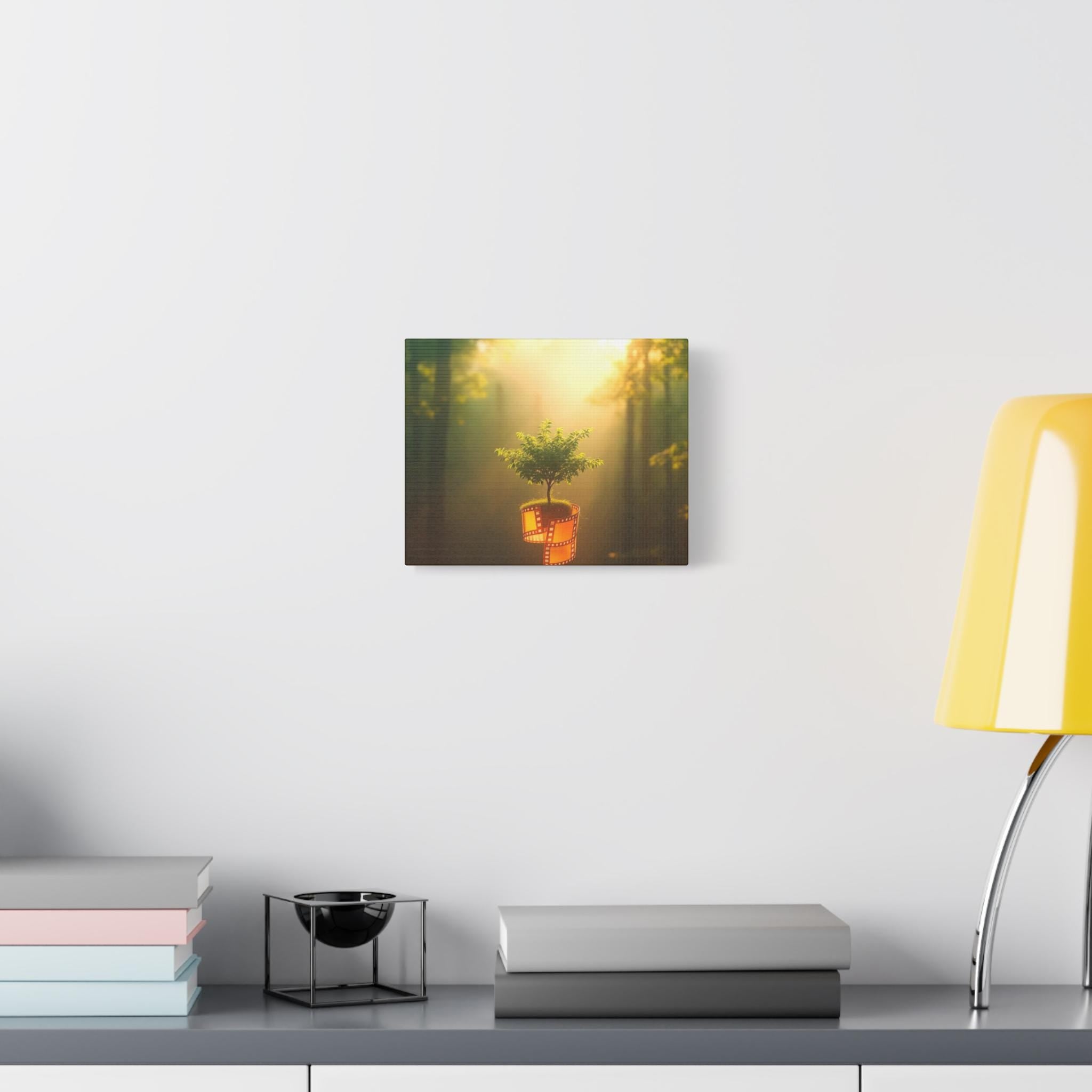 Tree Growing from Film Reel Canvas