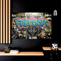 Freedom Wolf Graffiti Matte Canvas