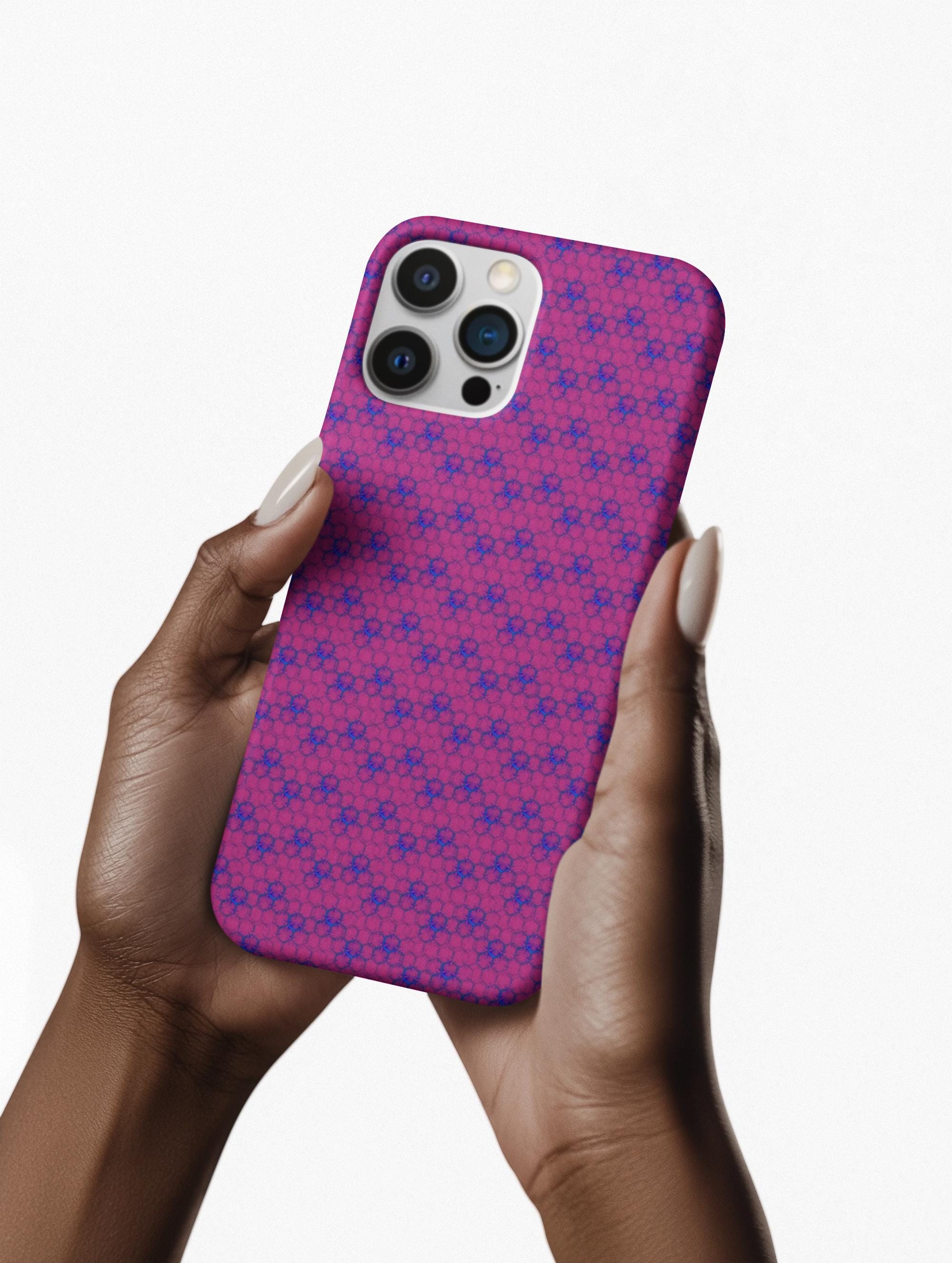 Pink Hexagon Pattern Tough Case | Geometric Phone Cover