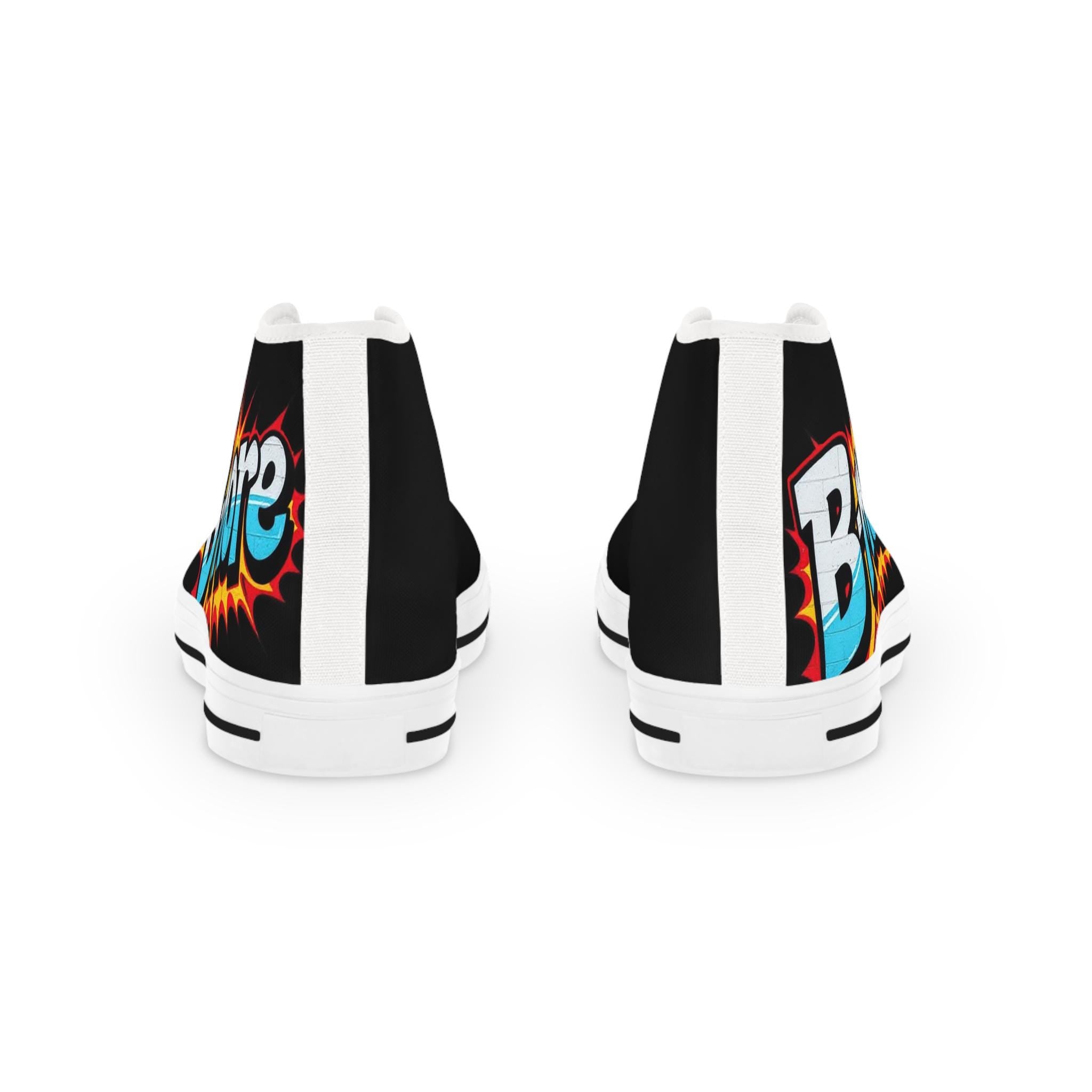 B'more Graphic High Top Sneakers | Retro Comic Flame Design