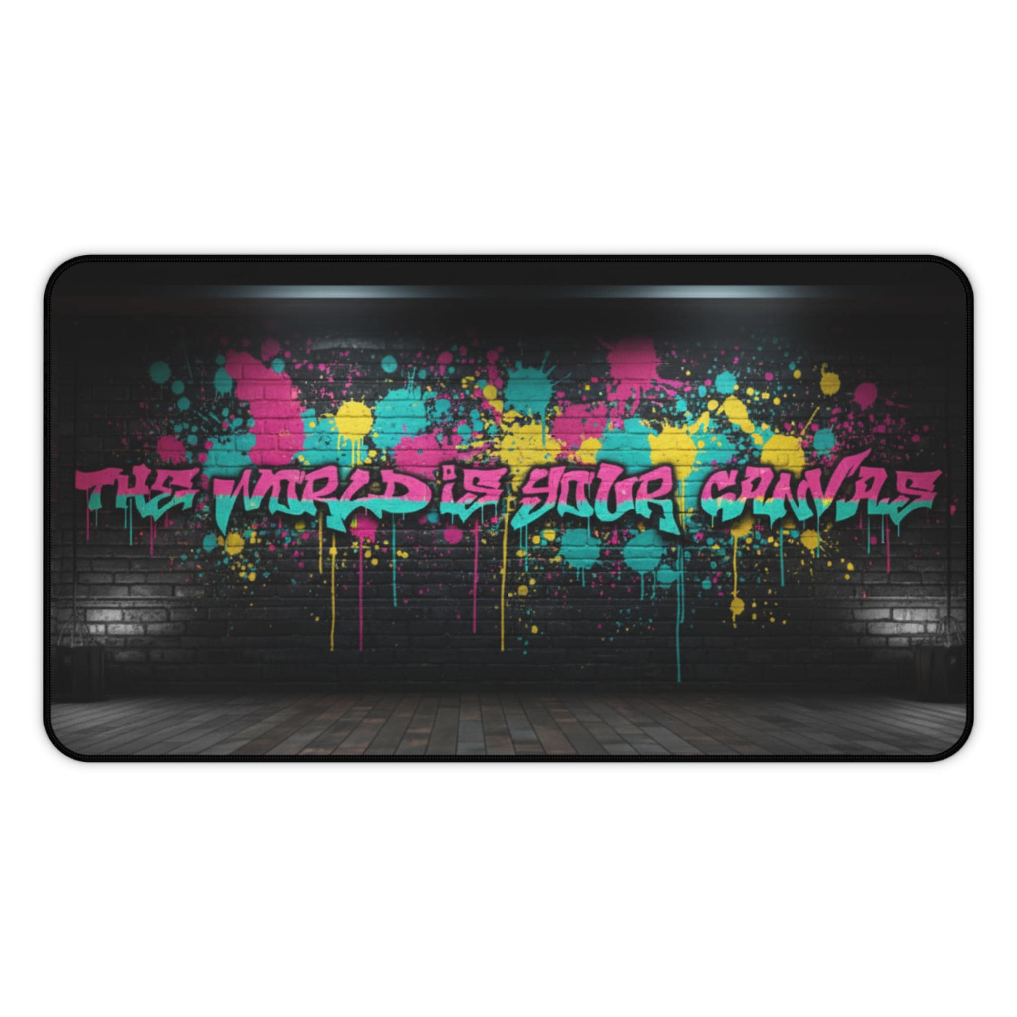 Graffiti Street Art Desk Mat | Colorful Spray Paint Wall Design