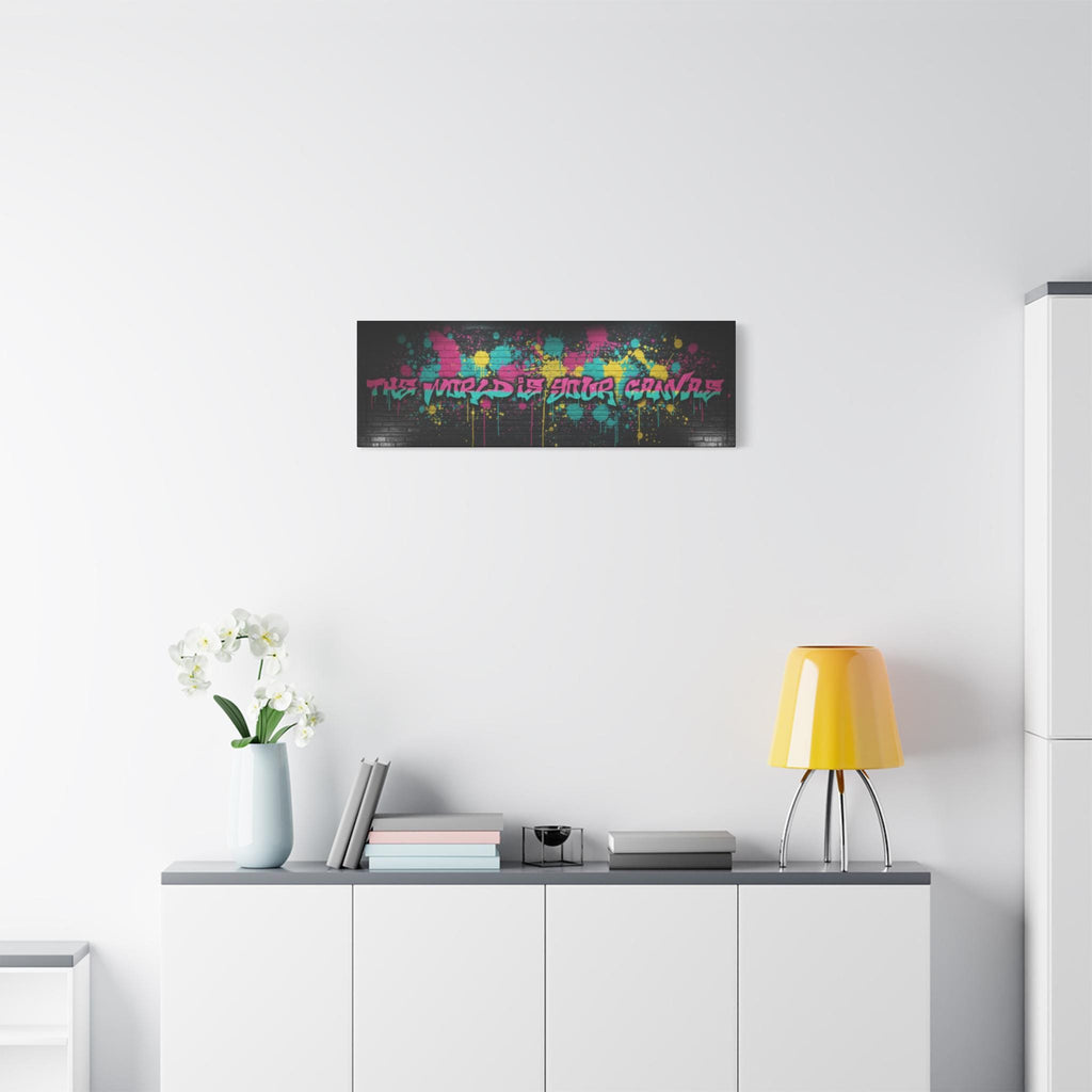Graffiti Splatter Canvas Art | Pink Teal Street Art Print, Urban Wall Decor
