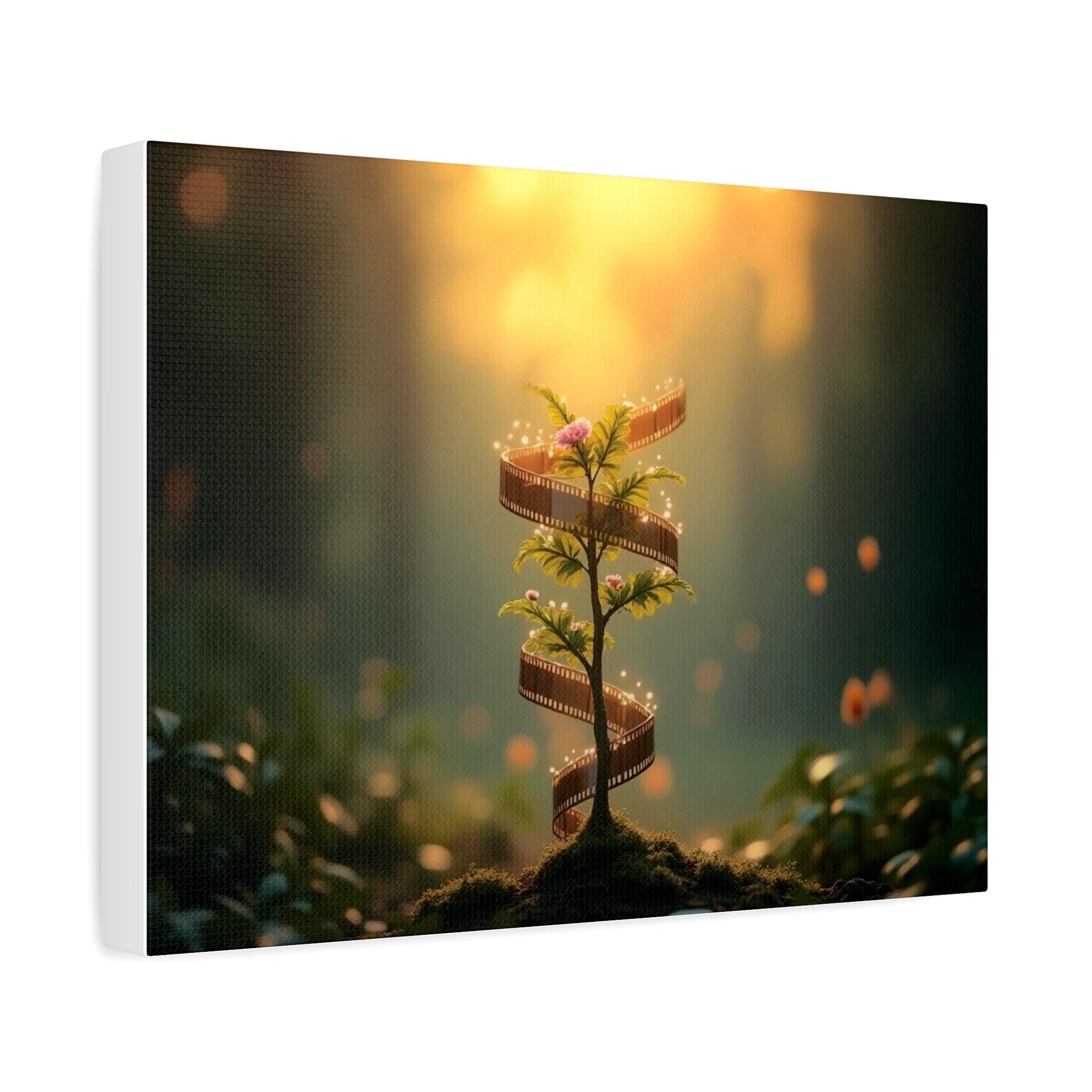 Film Reel Spiral Seedling Canvas