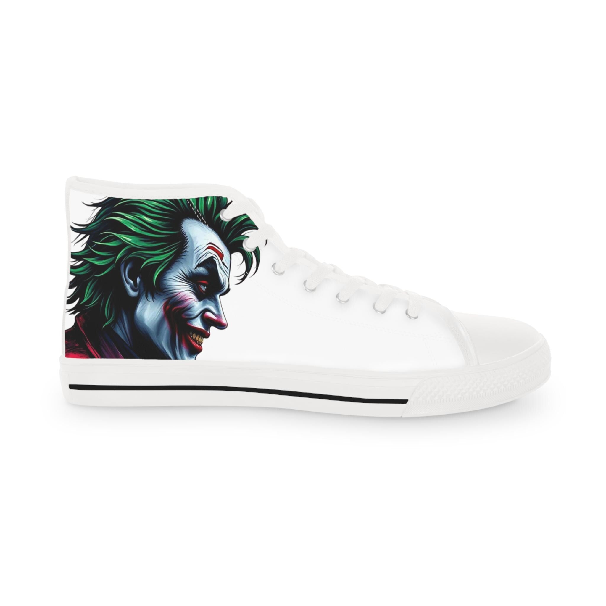 Joker Face Illustration High Top Sneakers | Clown Villain Artwork