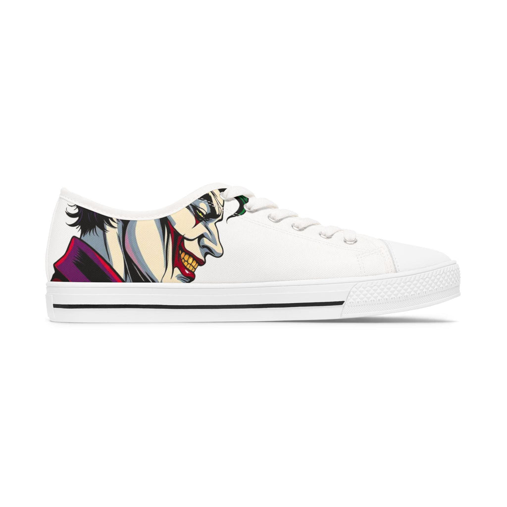Joker Portrait Women's Low Top Sneakers | Comic Villain Art