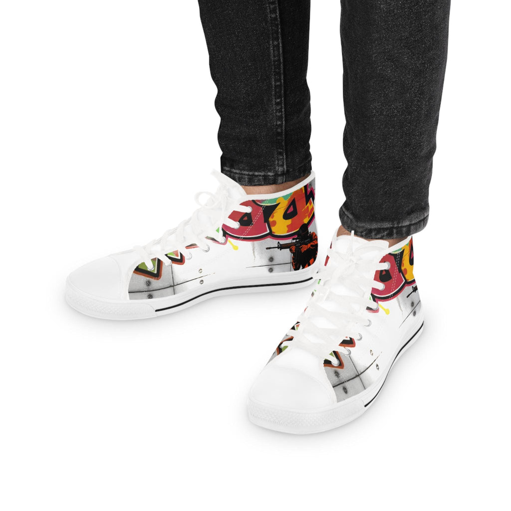 Graffiti Soldier High Top Sneakers | Street Art Canvas Shoes