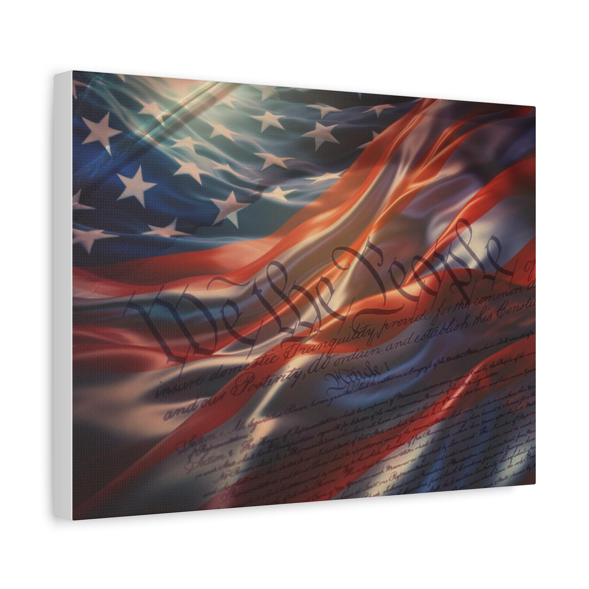 We the People Flag Canvas | Matte Stretched Canvas Wall Art