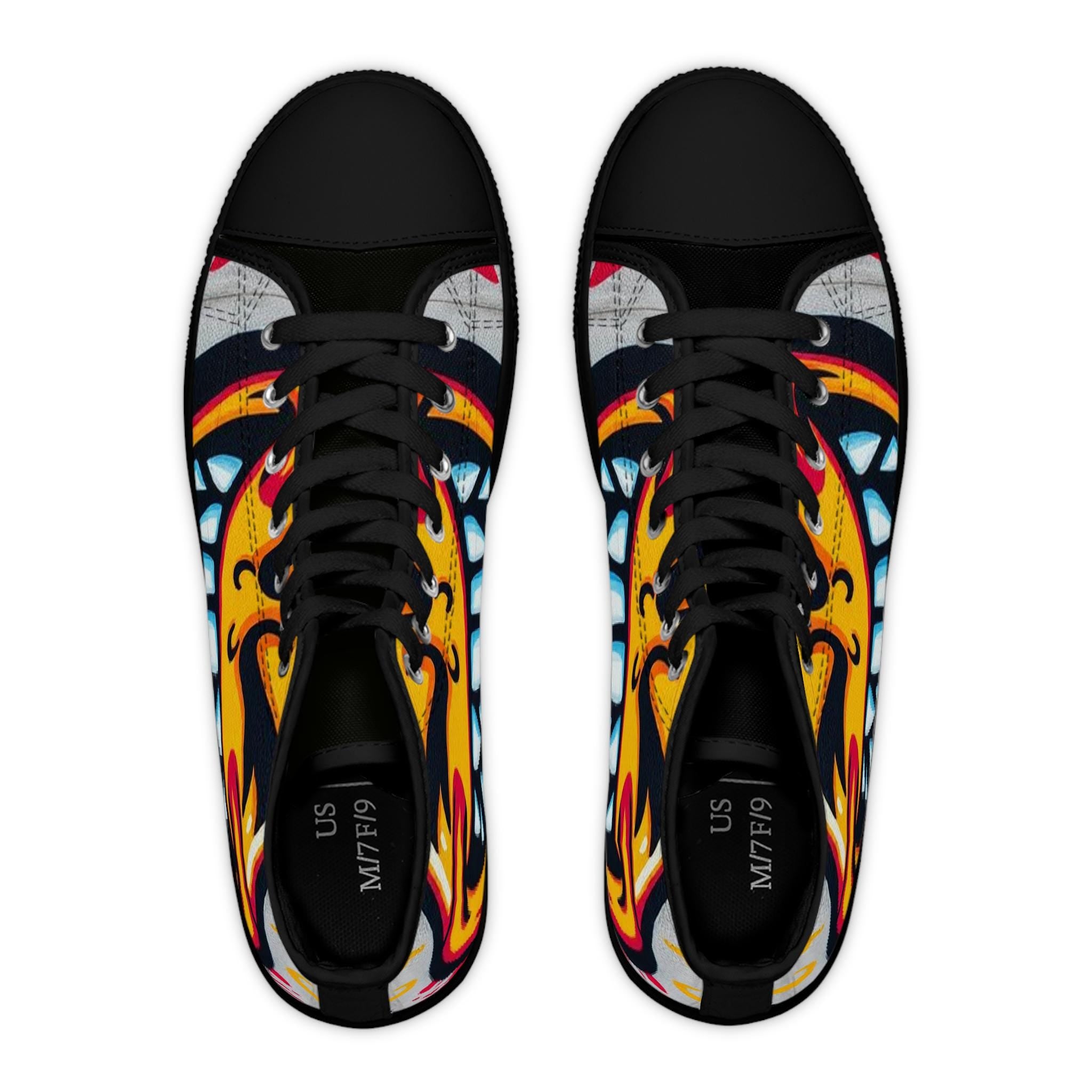 Evil Smile Graffiti Emoji Women's High Top Sneakers | Bold Streetwear Art Print