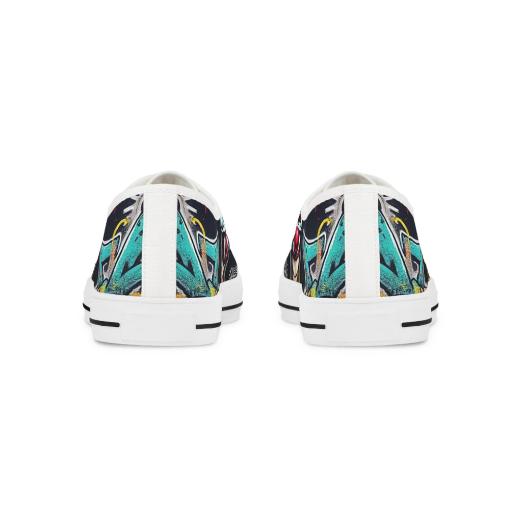 Creepy Clown Graffiti Face men's low top shoes | Horror Carnival Pattern
