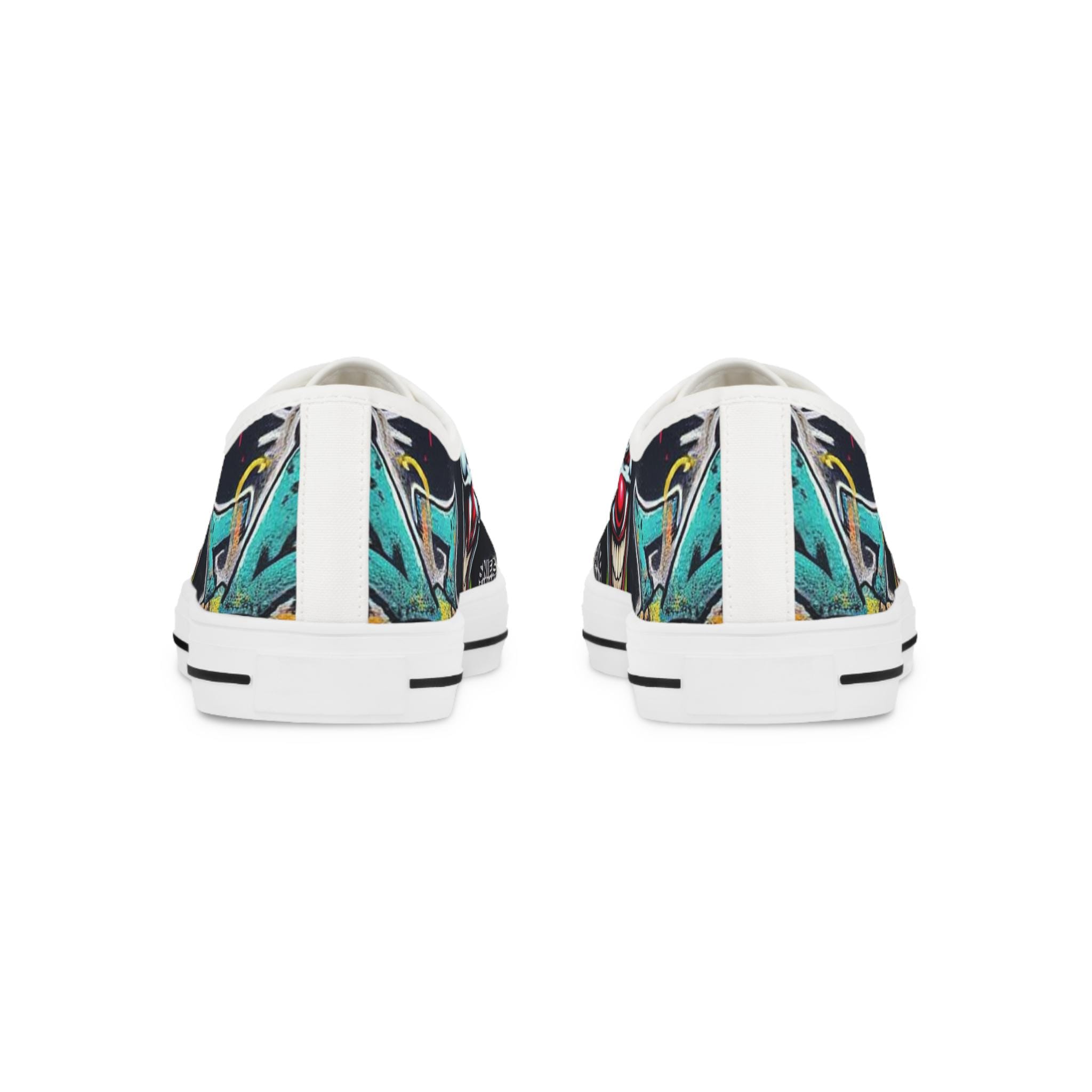 Creepy Clown Graffiti Face men's low top shoes | Horror Carnival Pattern