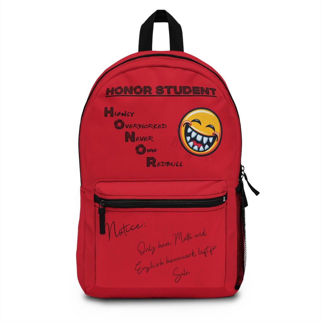 Honor Student Backpack | Funny Emoji School Bag, Notes & Report Card Design