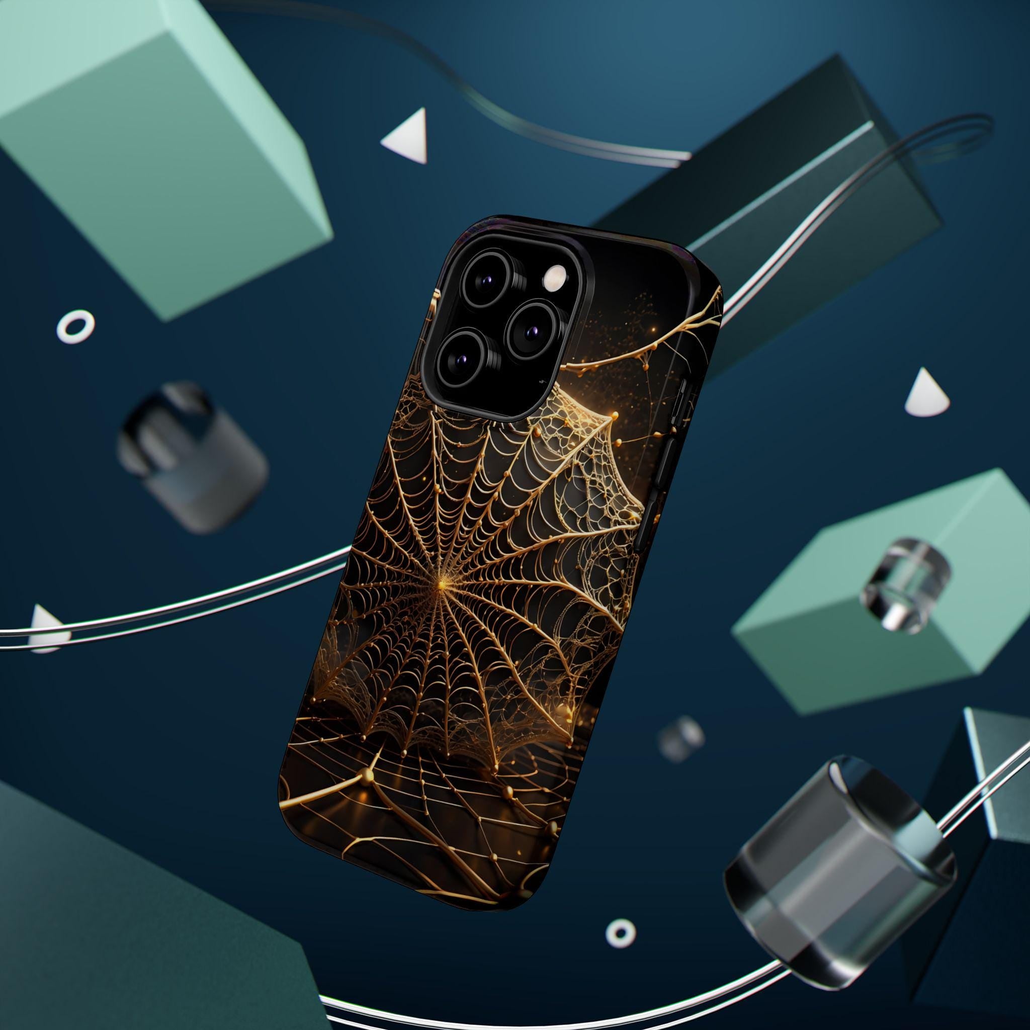 Golden Spiderweb Phone Case | Magnetic Impact-Resistant Case