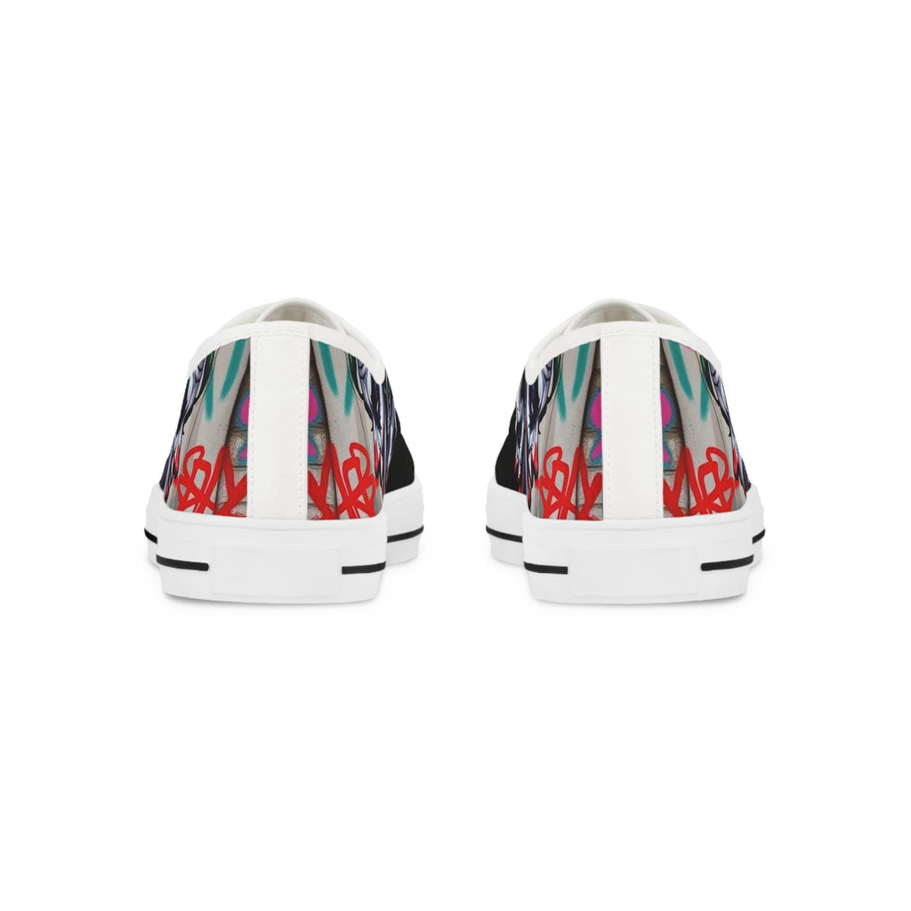 Joker Clown Face Men's Low Top Sneakers | Black Graphic Skate Shoes