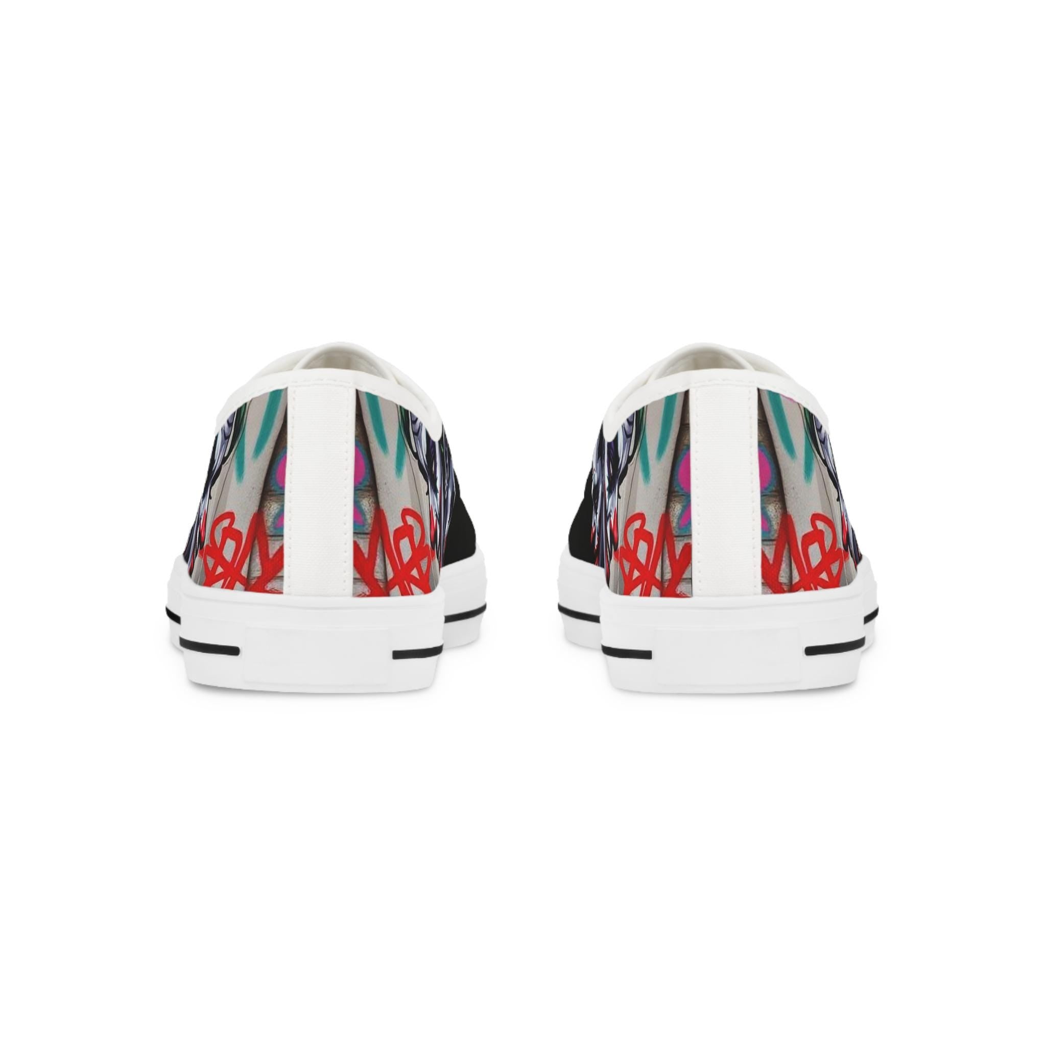 Joker Clown Face Men's Low Top Sneakers | Black Graphic Skate Shoes