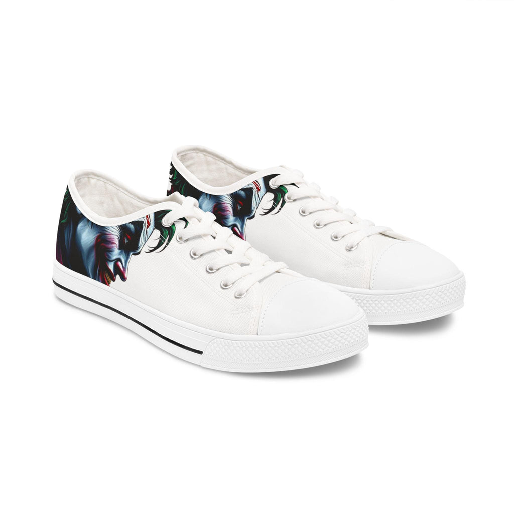 Joker Face Illustration Sneakers Women's Low Top Sneakers | Comic Villain Art