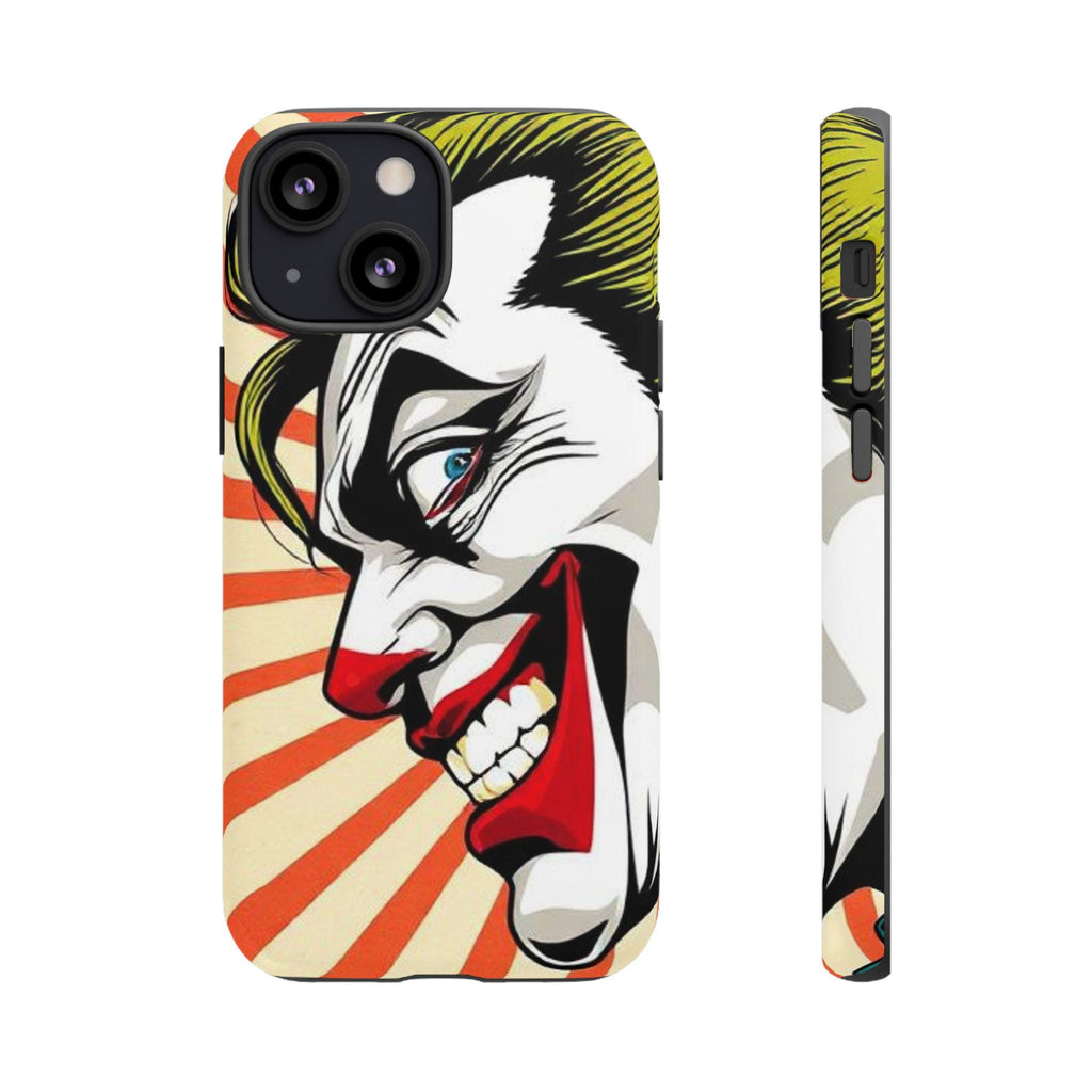 Evil Joker Face Tough Cases | Joker Grin Phone Case, Red Rays Design