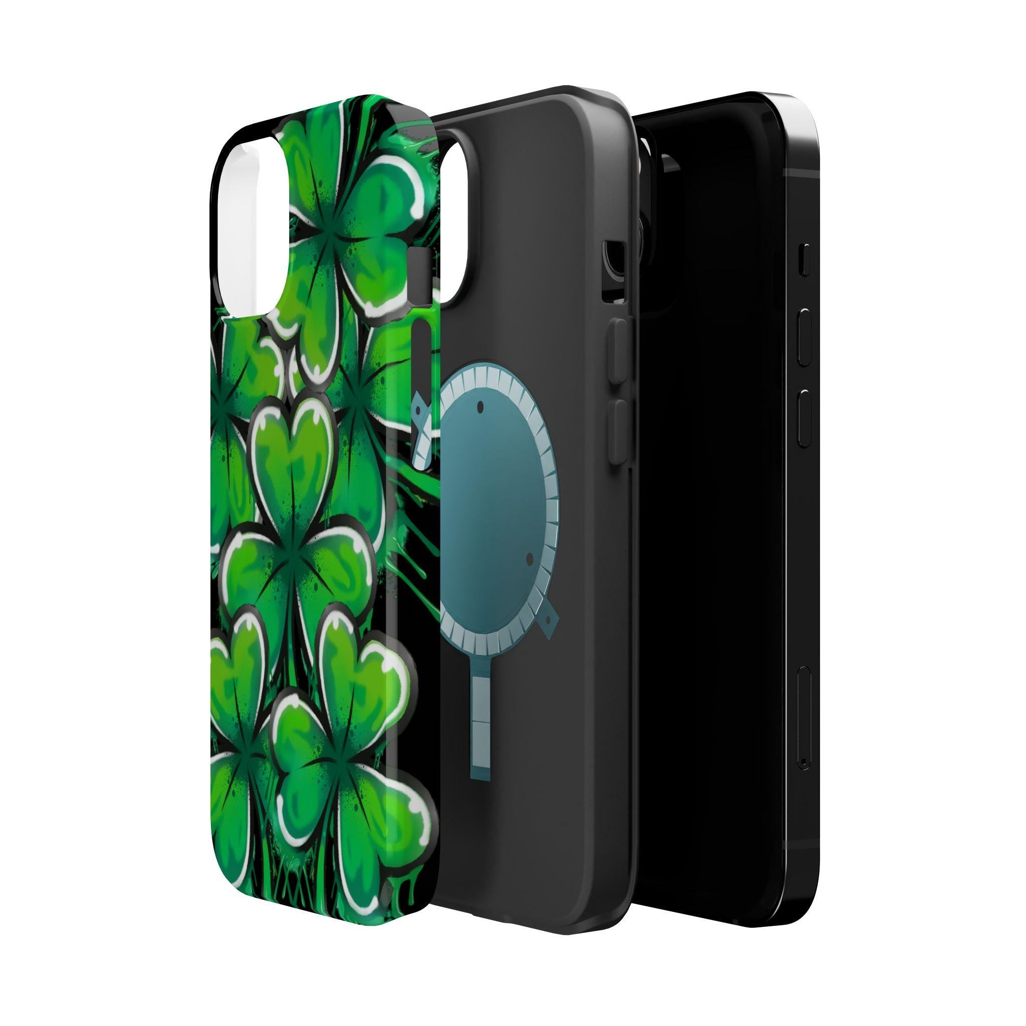 Four Leaf Clover Pattern Phone Case | Magnetic Impact-Resistant Case