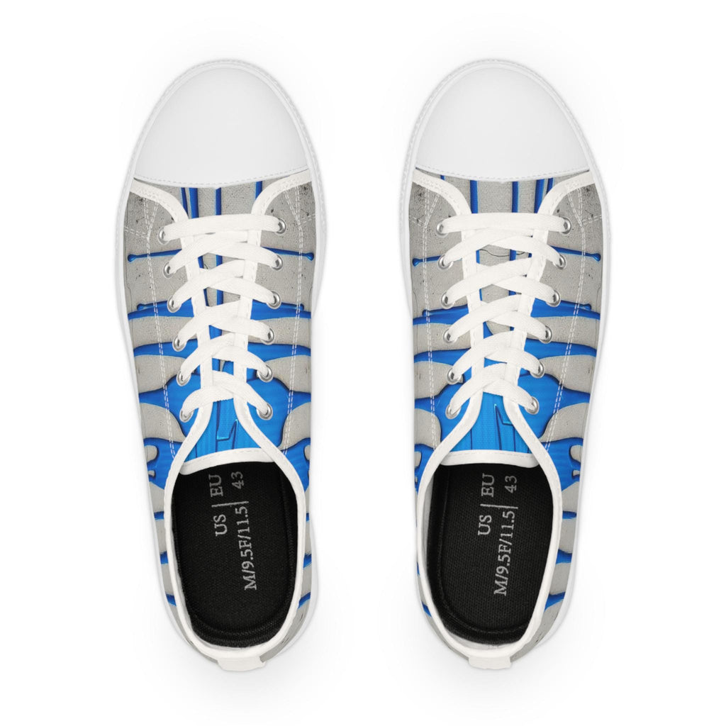 Blue Paint Drip Sneakers | Low Top Shoes