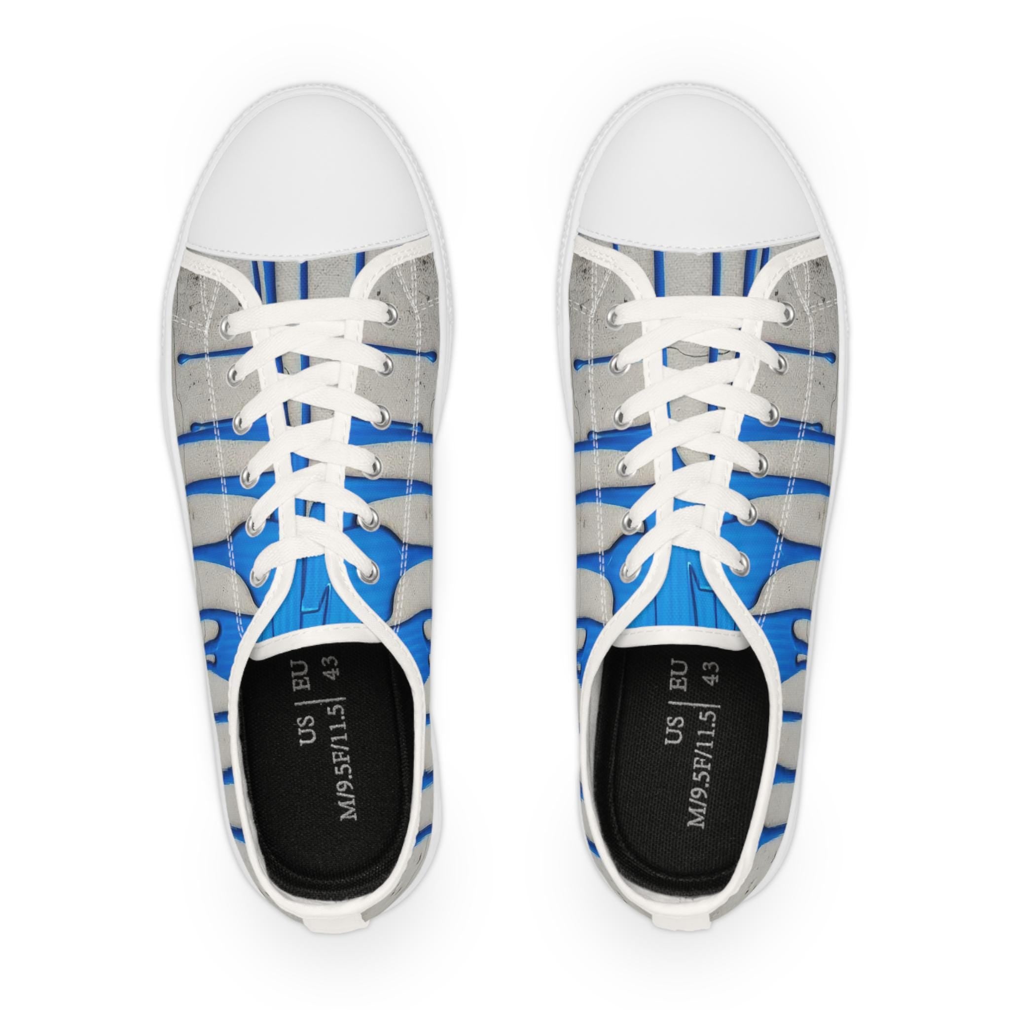 Blue Paint Drip Sneakers | Low Top Shoes