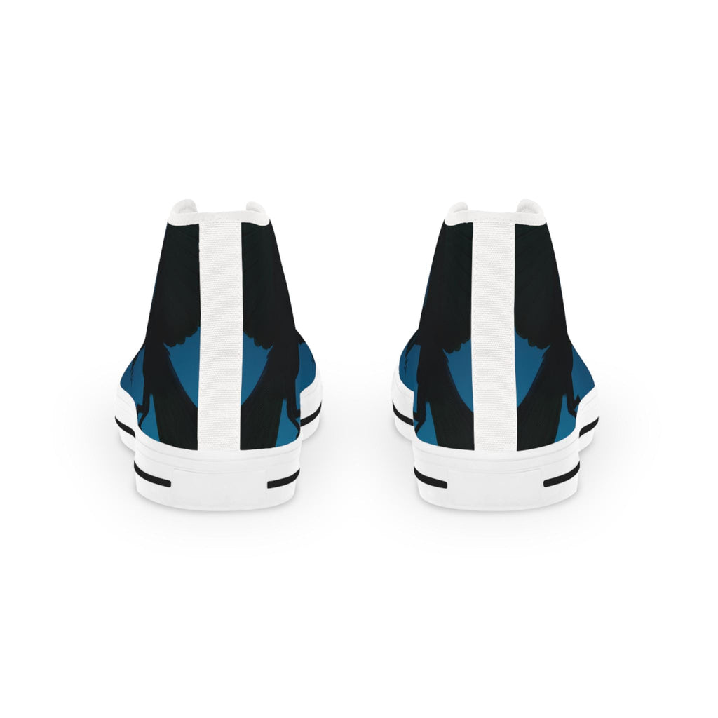 Blue Gradient Silhouette High Top Sneakers | Men's Canvas Shoes