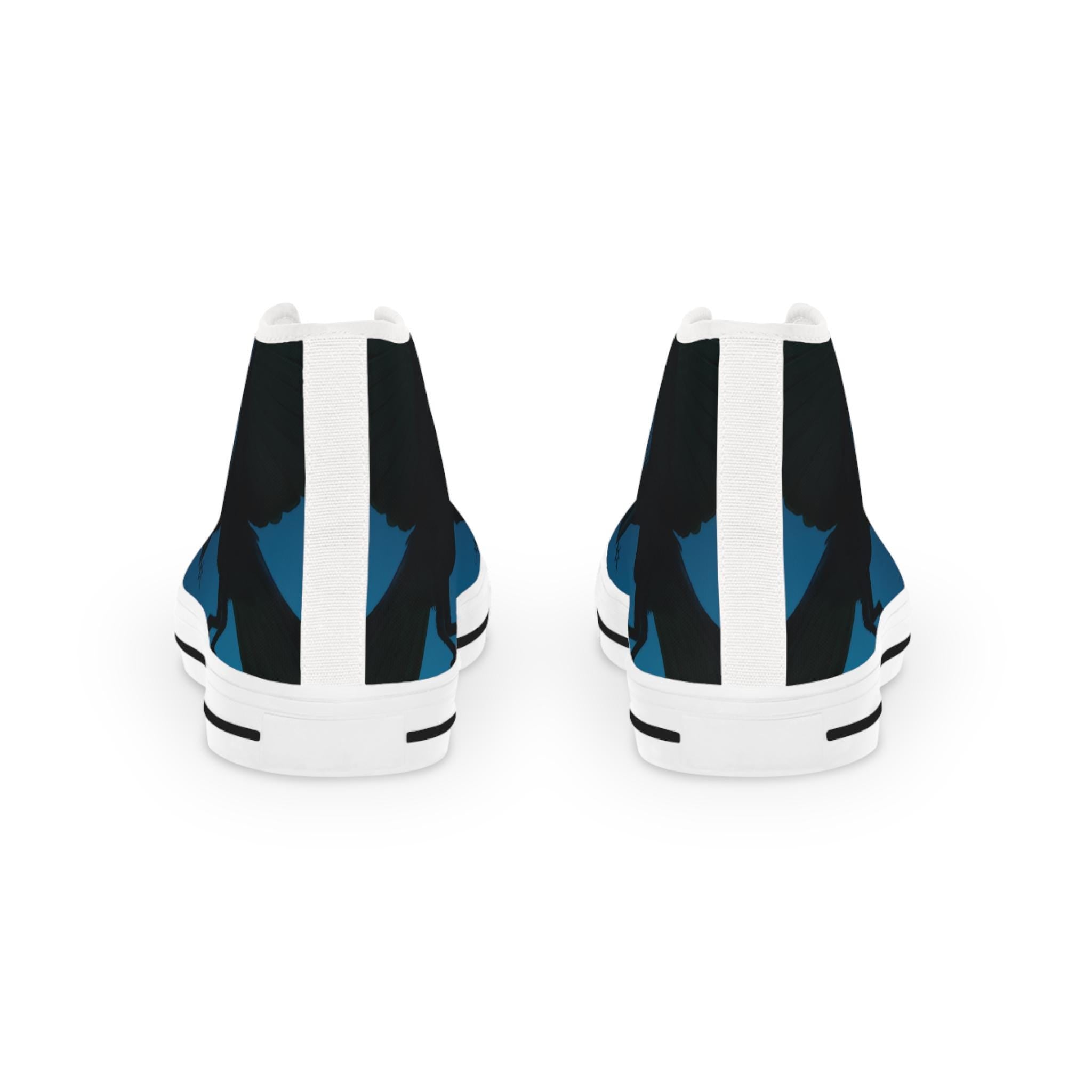 Blue Gradient Silhouette High Top Sneakers | Men's Canvas Shoes