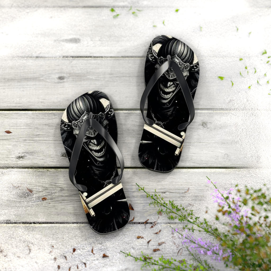 Creepy Clown Skull Flip Flops | Gothic Horror Summer Sandals