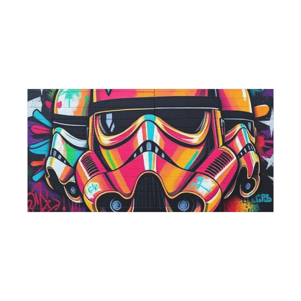 Neon Graffiti Space Trooper Canvas | Matte Stretched Wall Art
