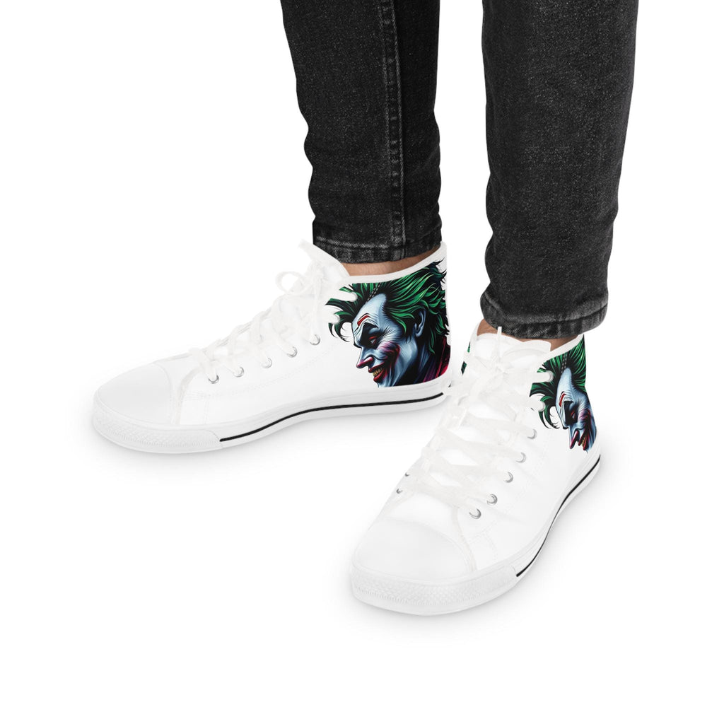 Joker Face Illustration High Top Sneakers | Clown Villain Artwork