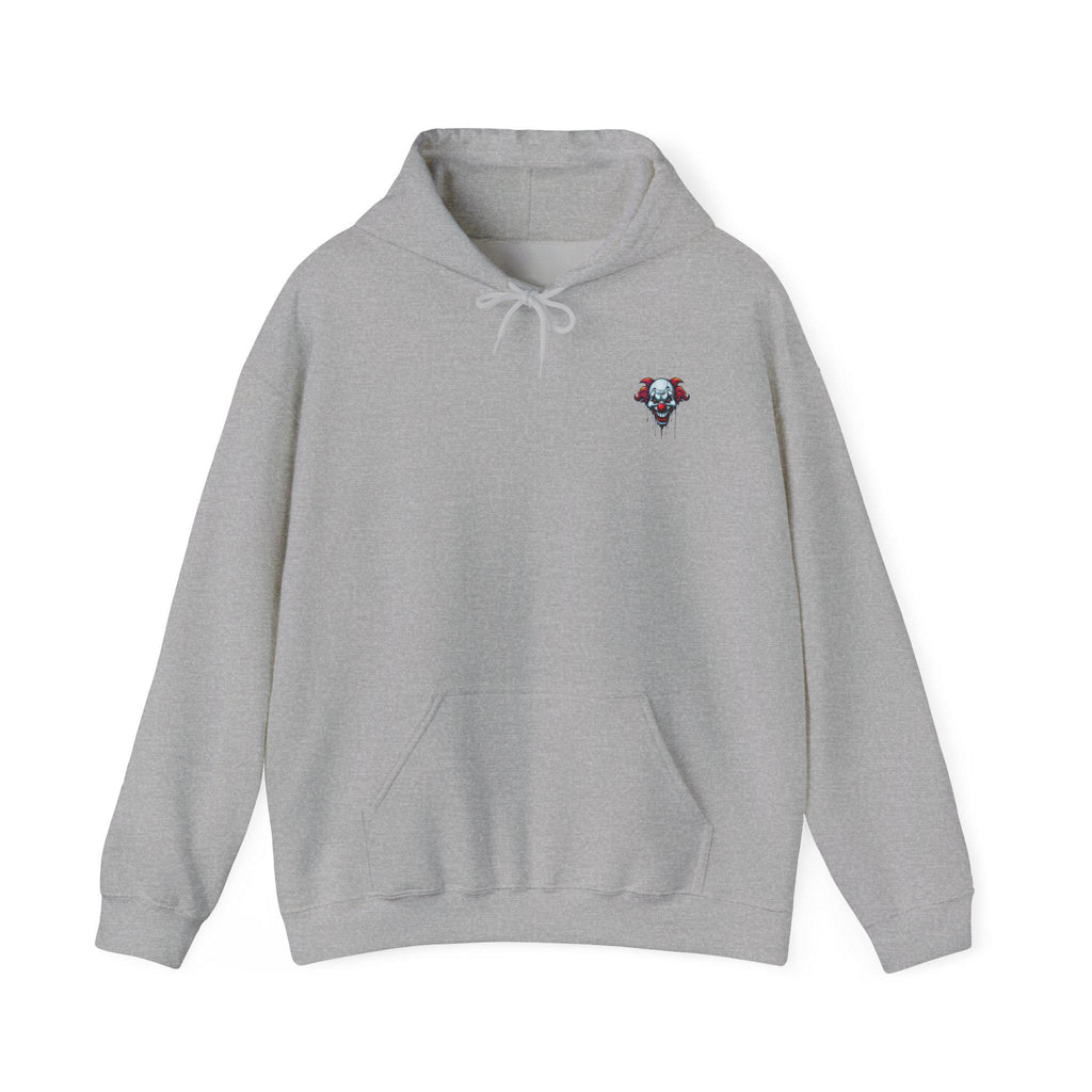 Quit Clownin Face hoodie | Skull Clown Back Graphic Hoodie