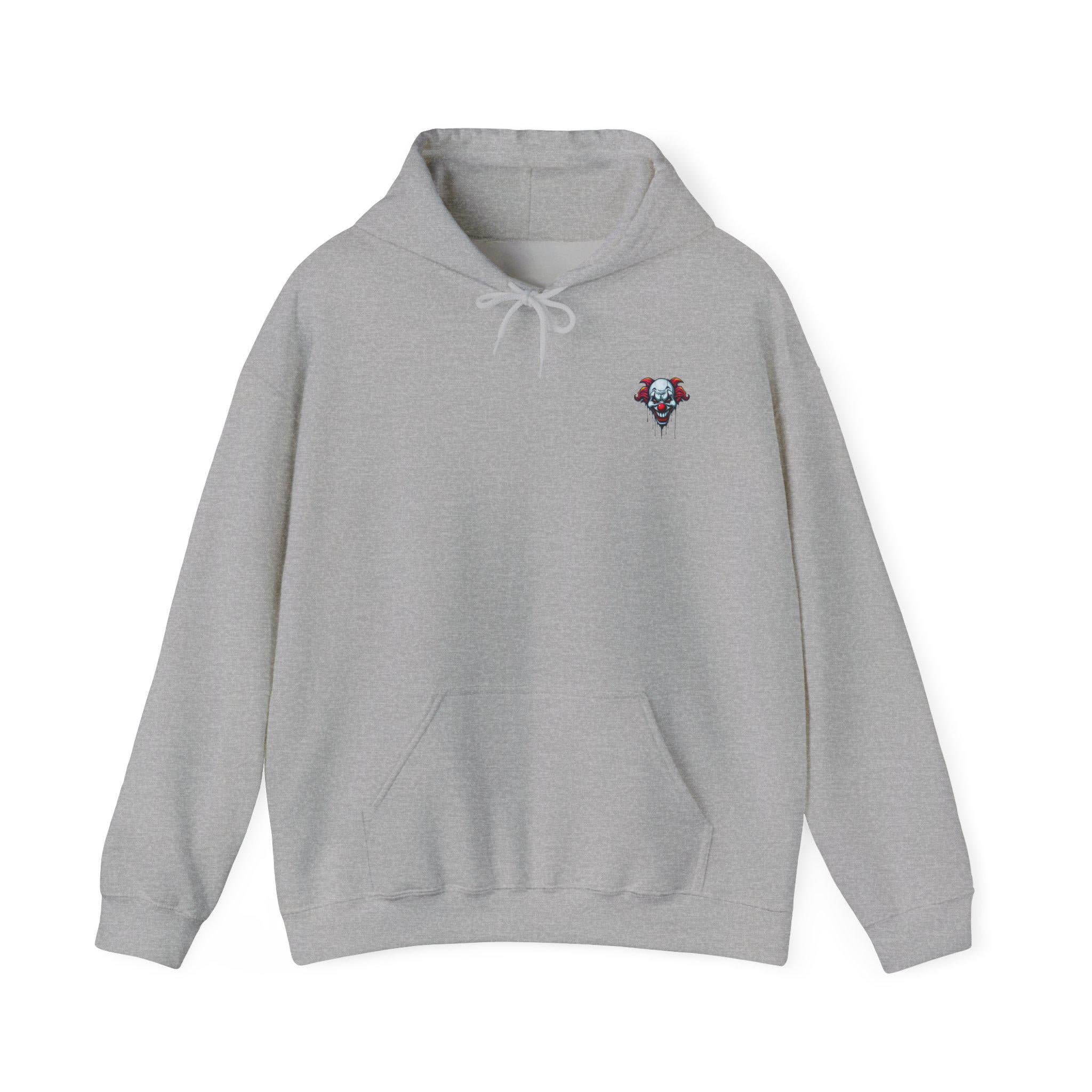 Quit Clownin Face hoodie | Skull Clown Back Graphic Hoodie