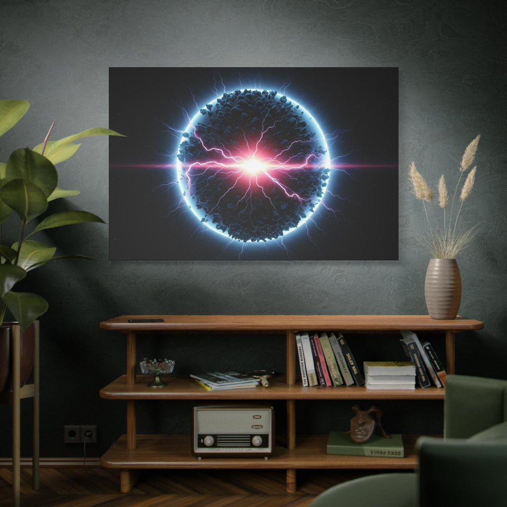 Neon Electric Orb Matte Canvas