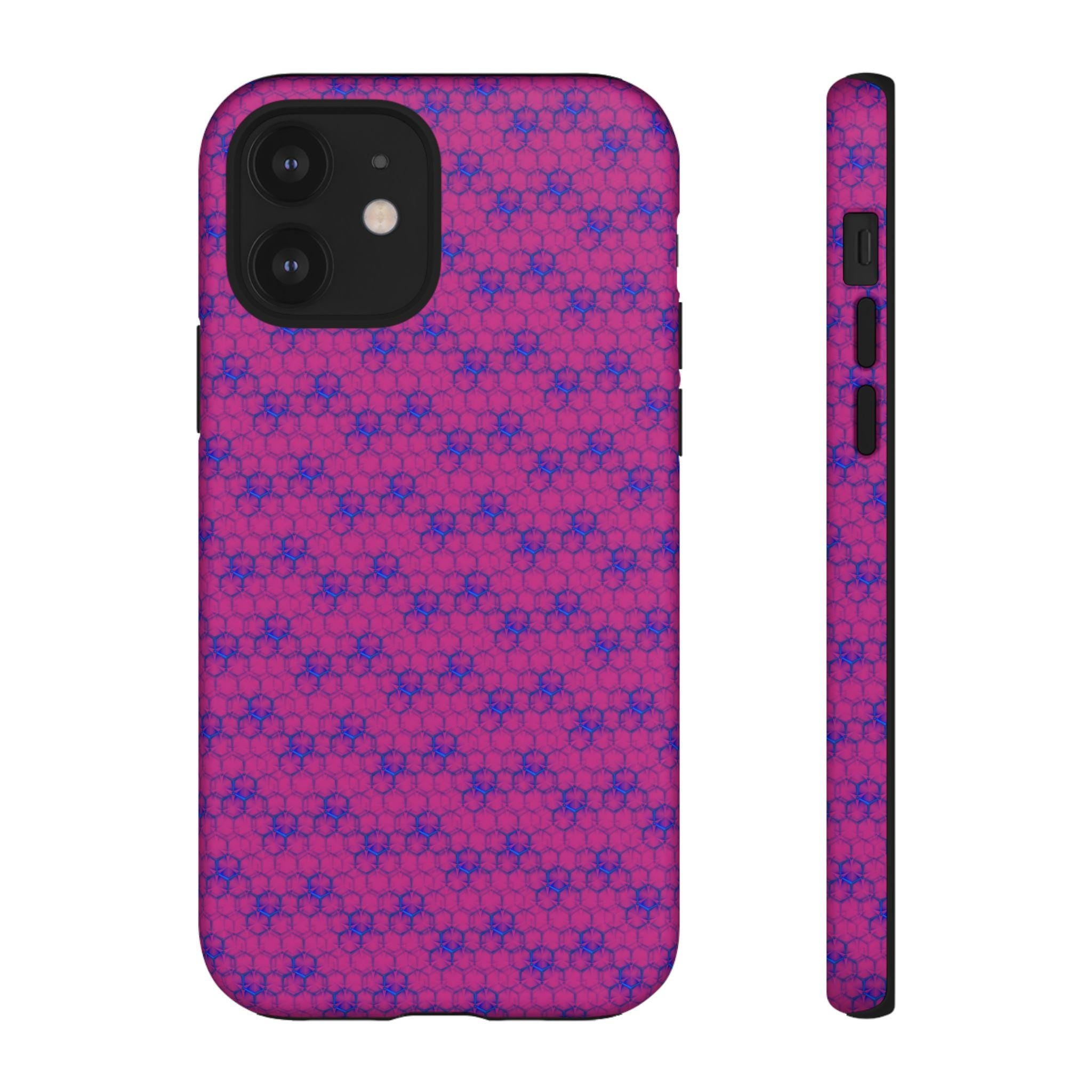 Pink Hexagon Pattern Tough Case | Geometric Phone Cover
