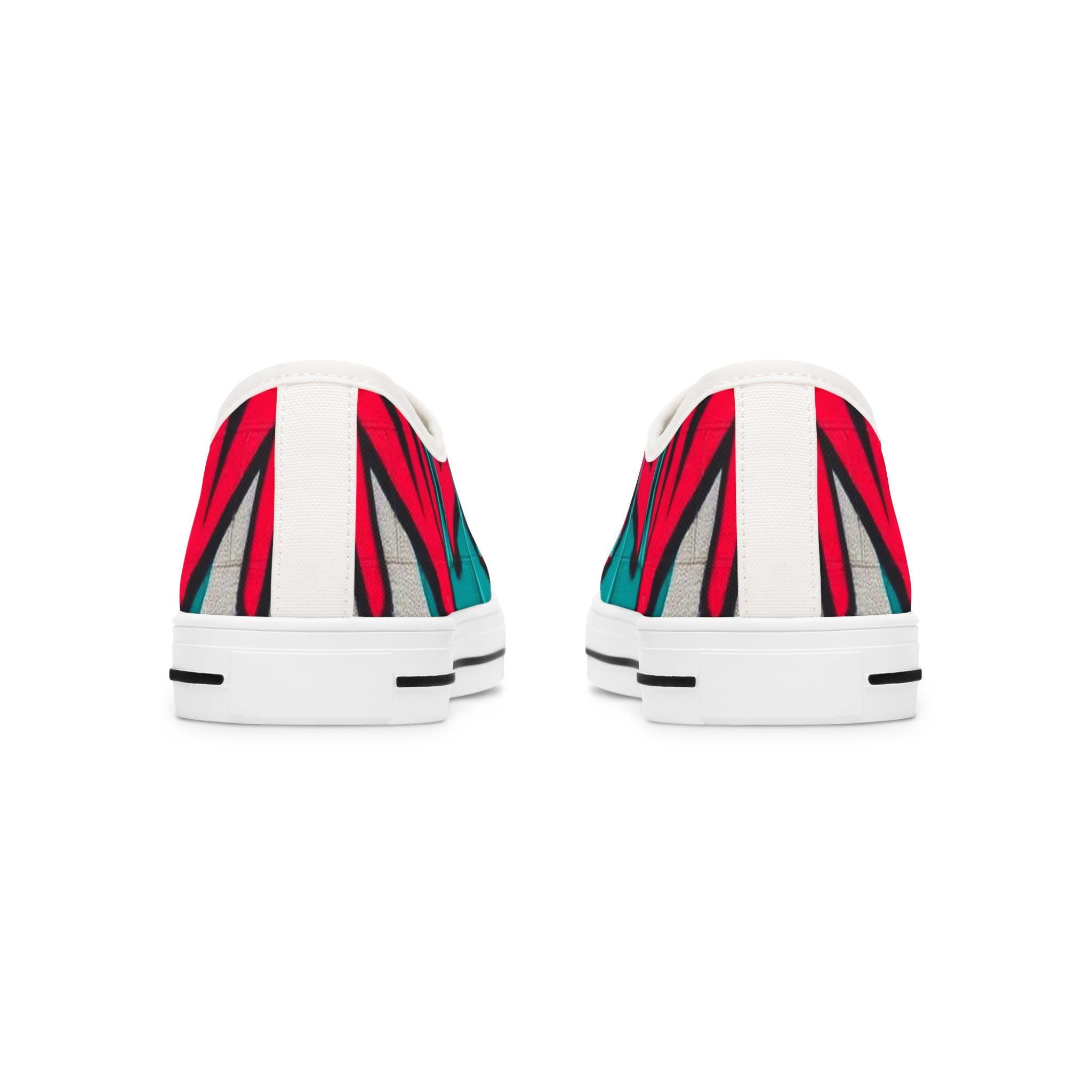 Teal Pink Street Graffiti Women's Low Top Sneakers