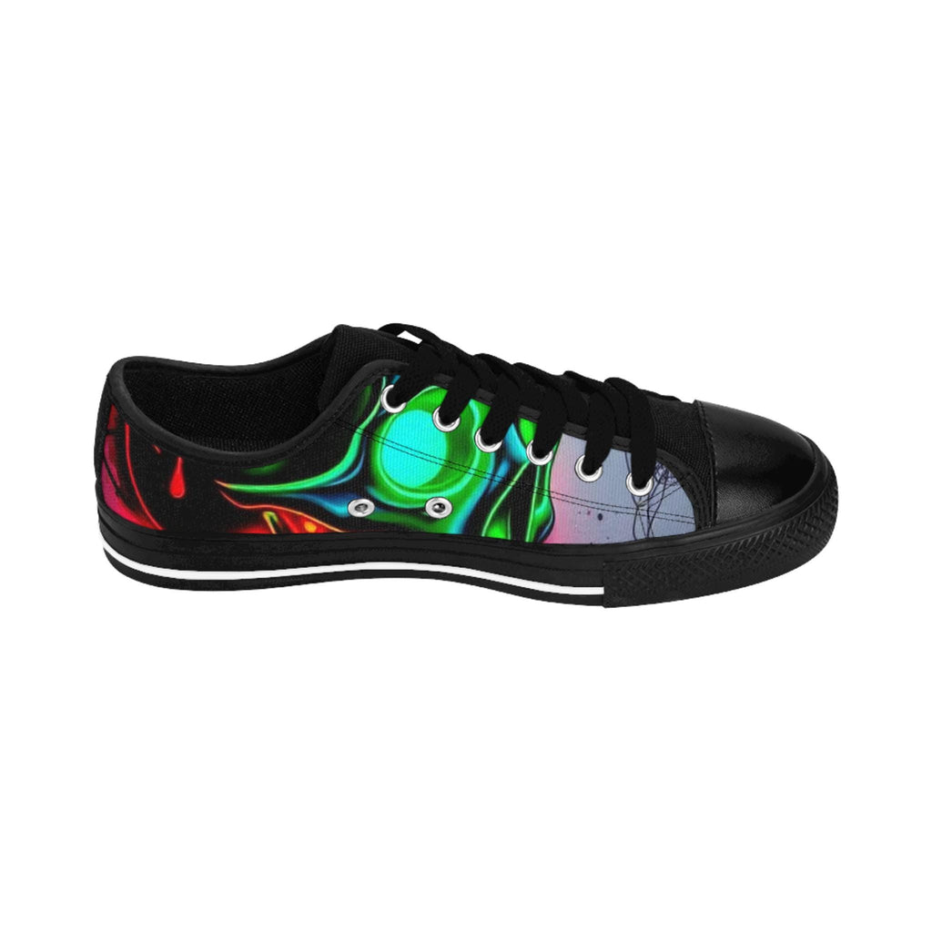 Neon Green Skull Abstract Women's Sneakers | Colorful Electric Pattern