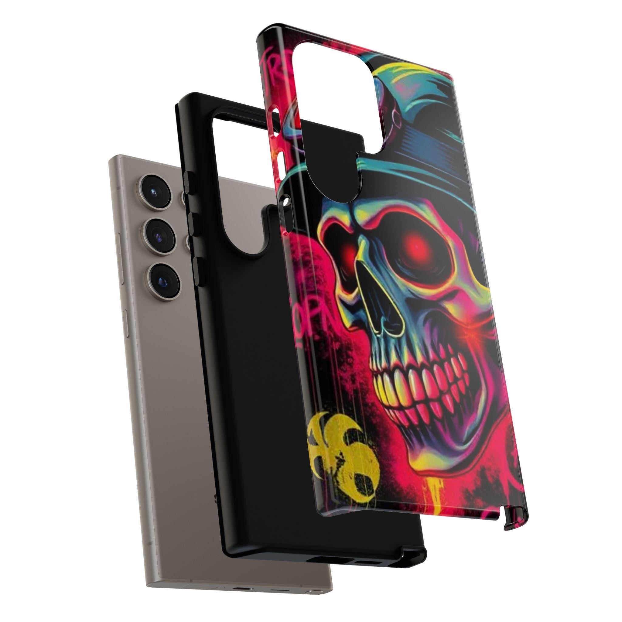 Glowing Red Soldier Skull with Hat phone case | Tough Cases