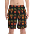 Retro Soldier Skull Pattern Swim Shorts | Beach Shorts, All-Over Print