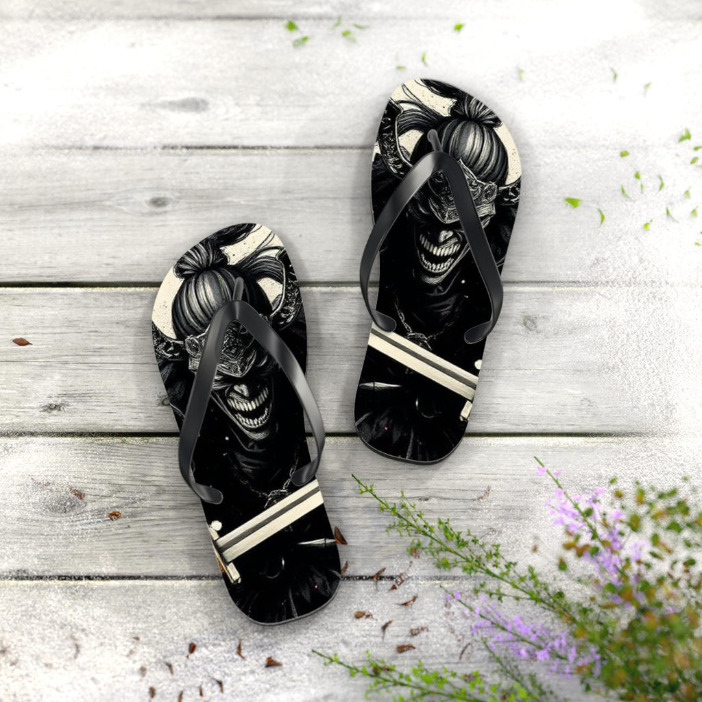 Creepy Clown Skull Flip Flops | Gothic Horror Summer Sandals